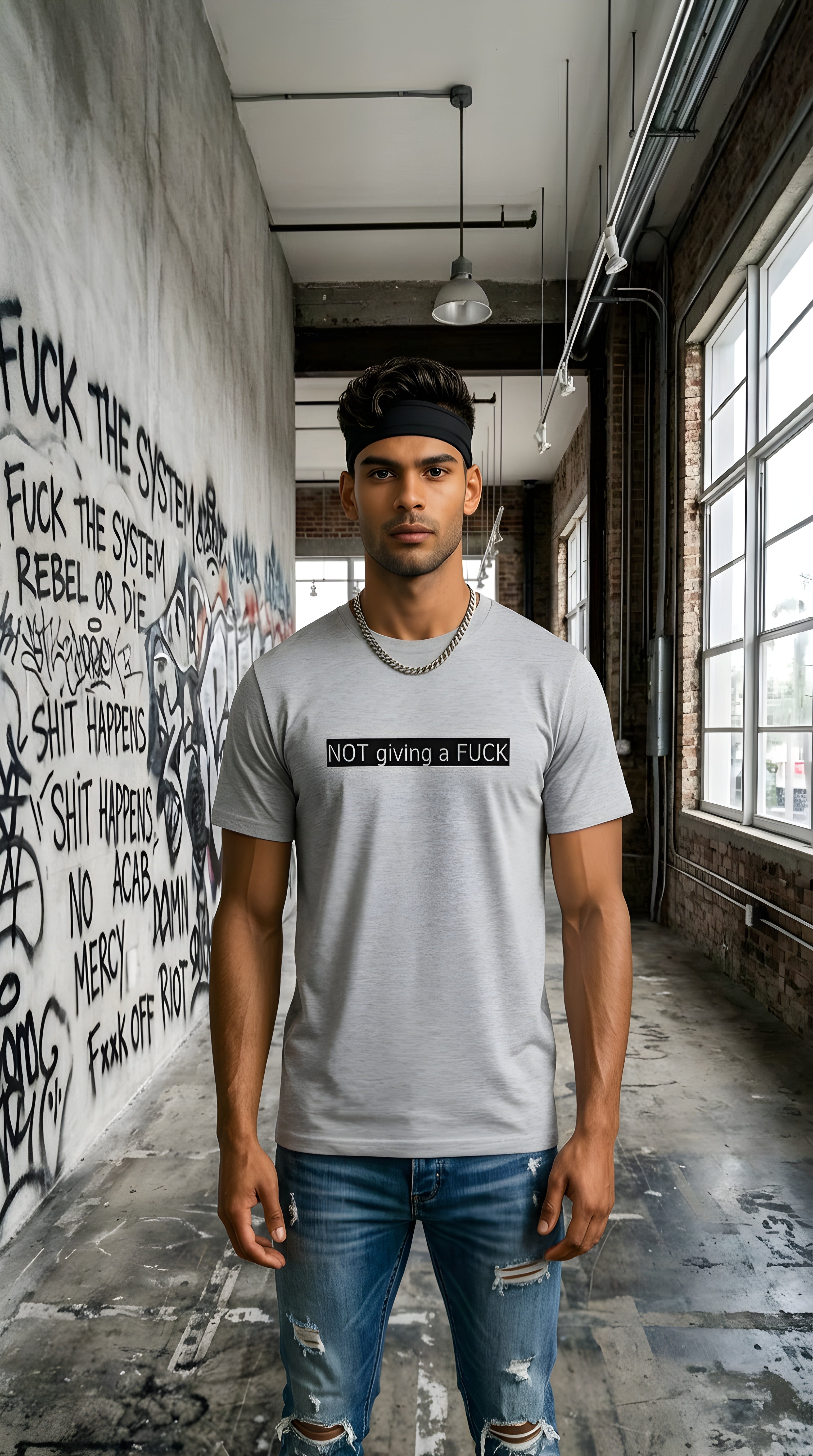Mens IDGAF  organic mid-light Tee