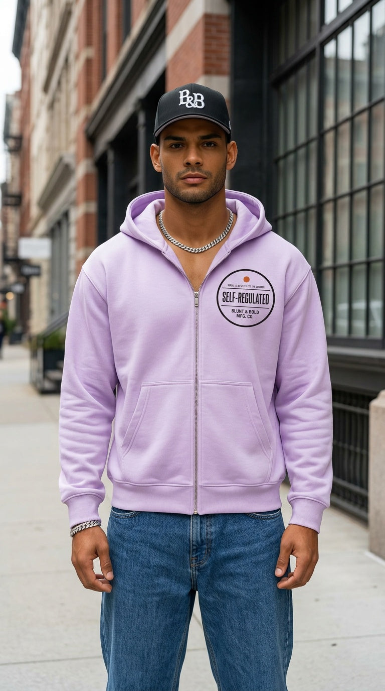 MENS ' SELF REGULATED ' Essential Oversized Fleece Boxy Hoodie