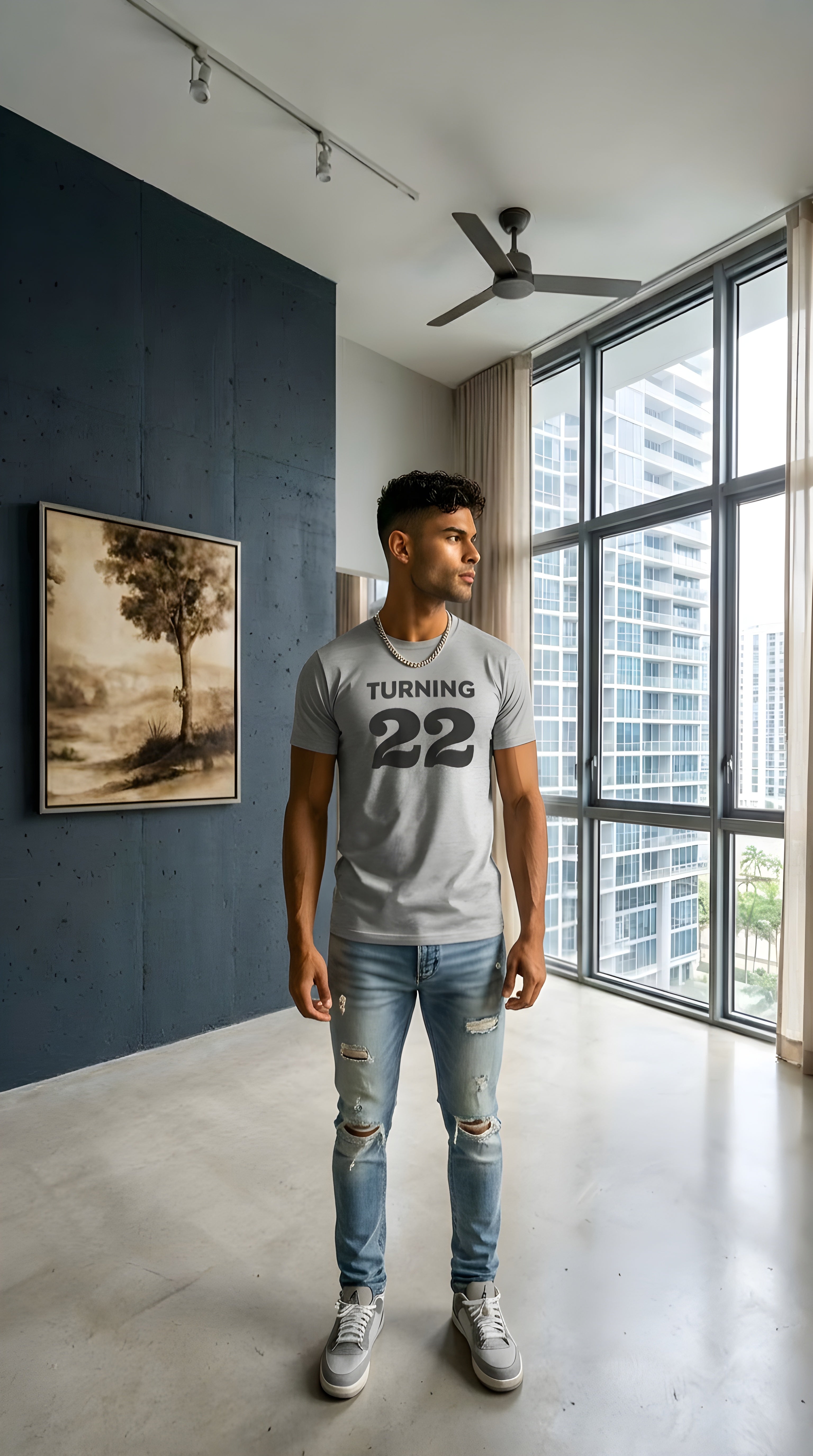 Mens Turning 22 organic mid-light Tee