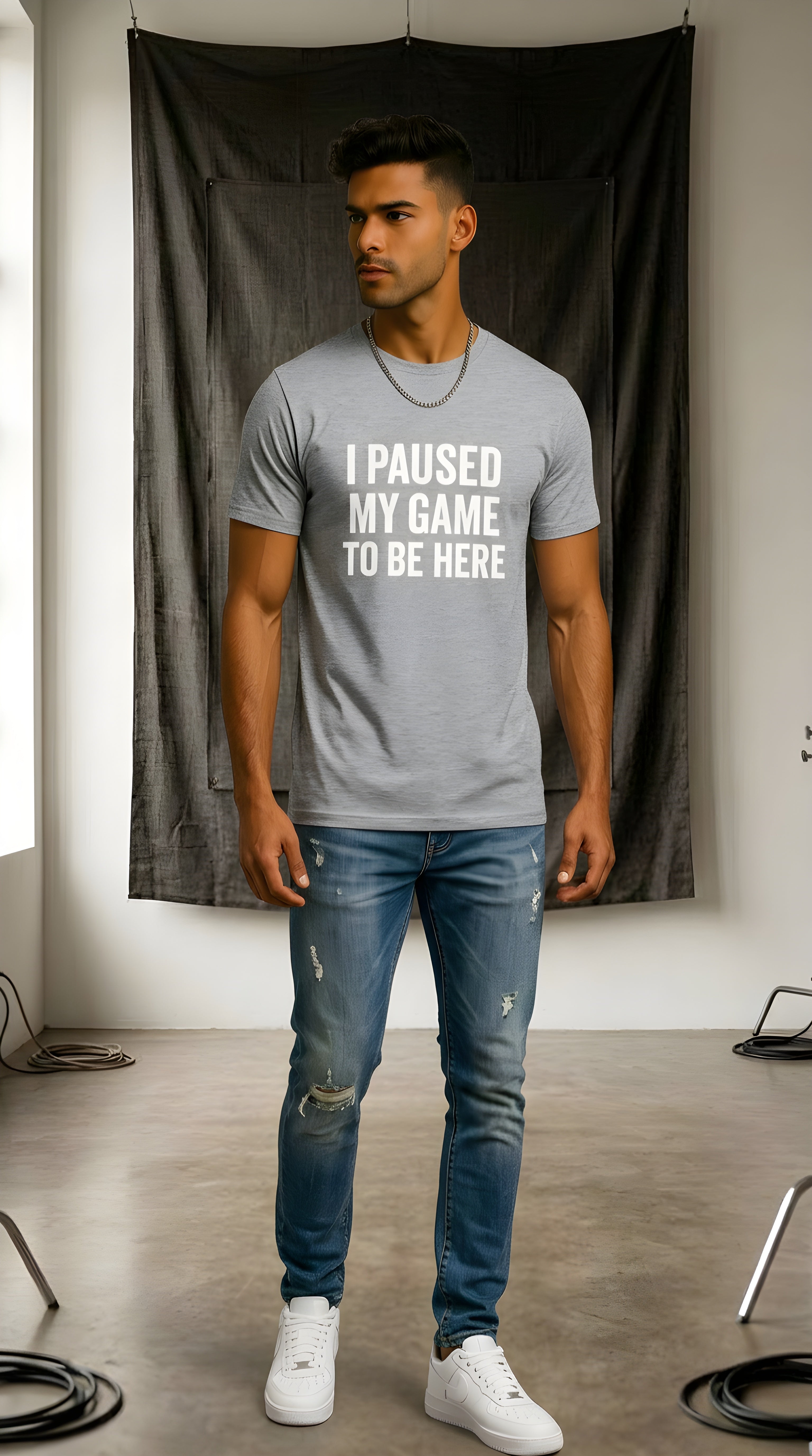 Mens On Pause organic mid-light Tee