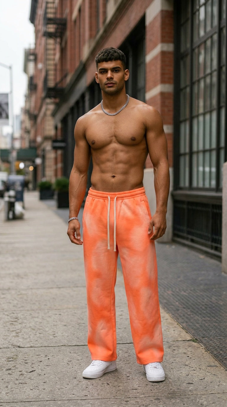 Unisex Sunfade Wide Leg Fleece Sweatpants