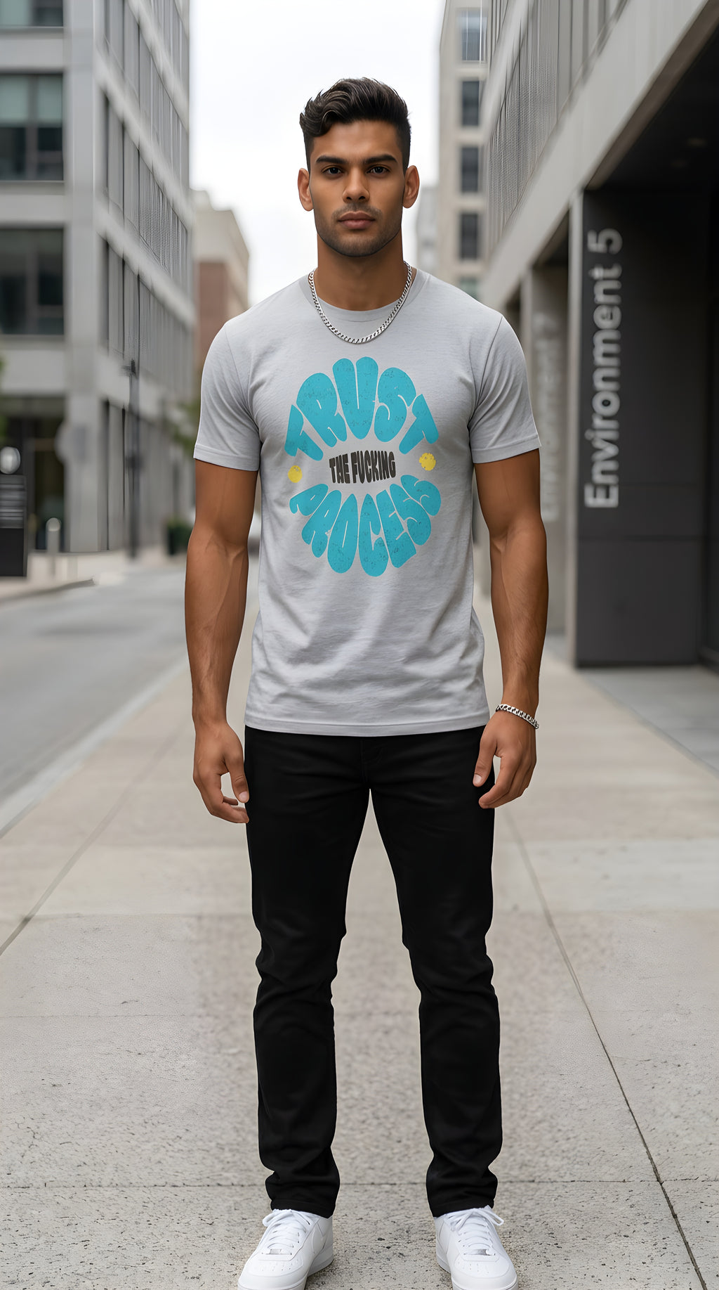 MENS ' TRUST THE PROCESS ' organic mid-light Tee