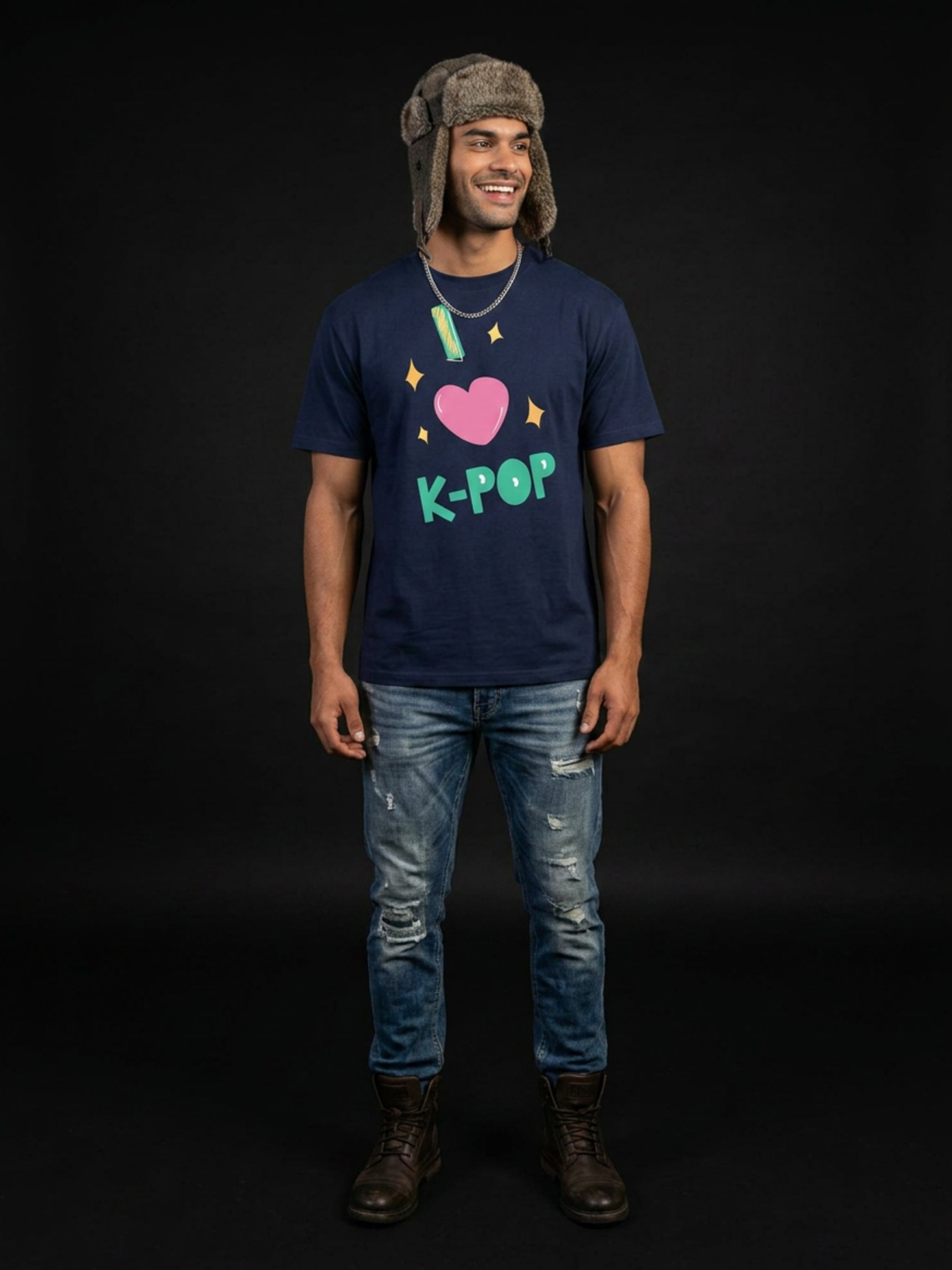 MENS 'K-POP LOVE' organic mid-light TEE