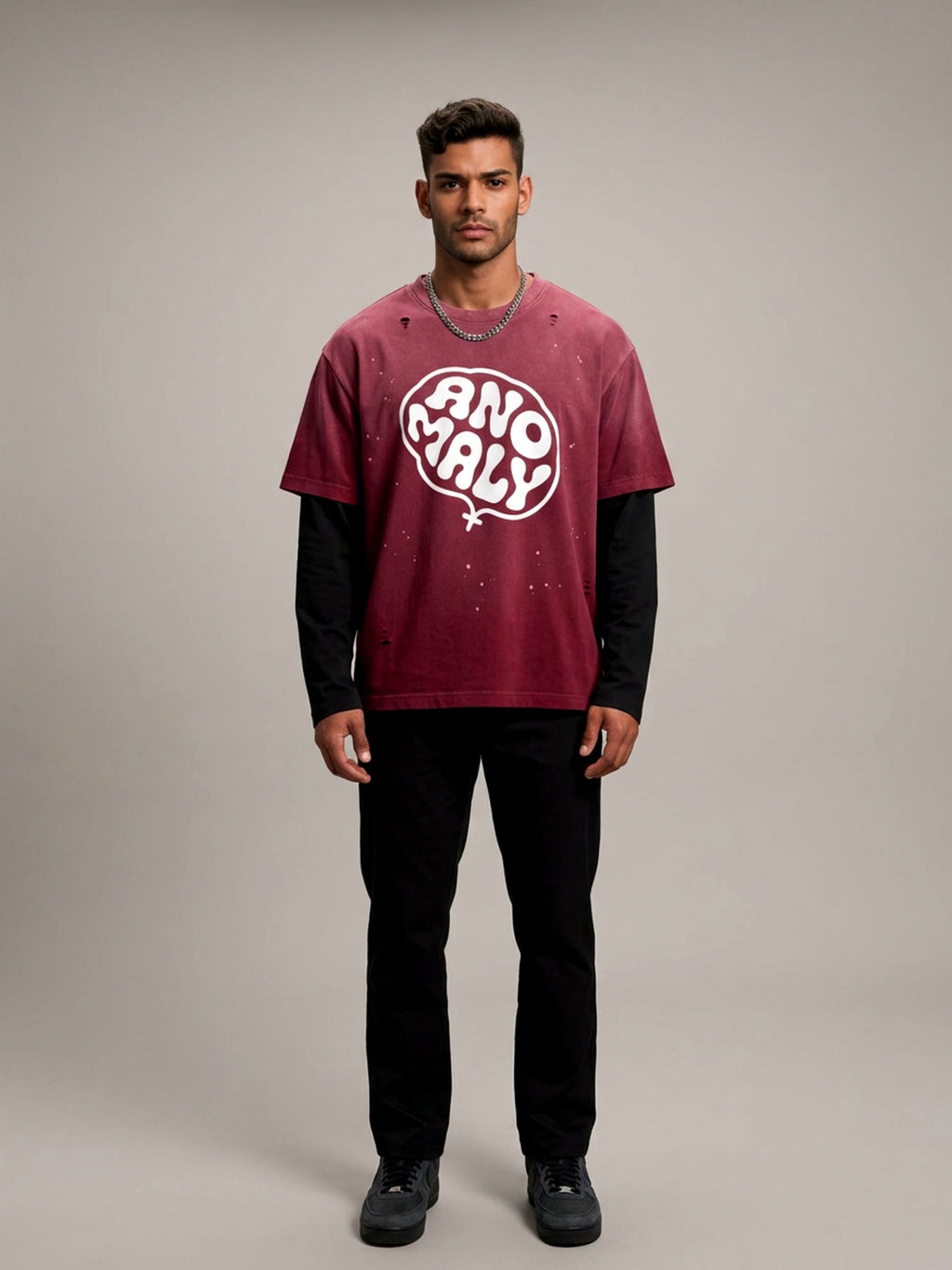 MENS 'ANOMALY'  Vintage Wash Distressed Layer TEE