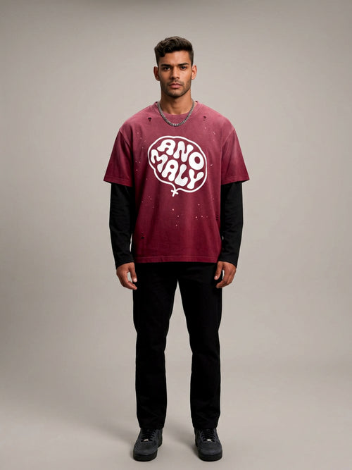 MENS 'ANOMALY'  Vintage Wash Distressed Layer TEE