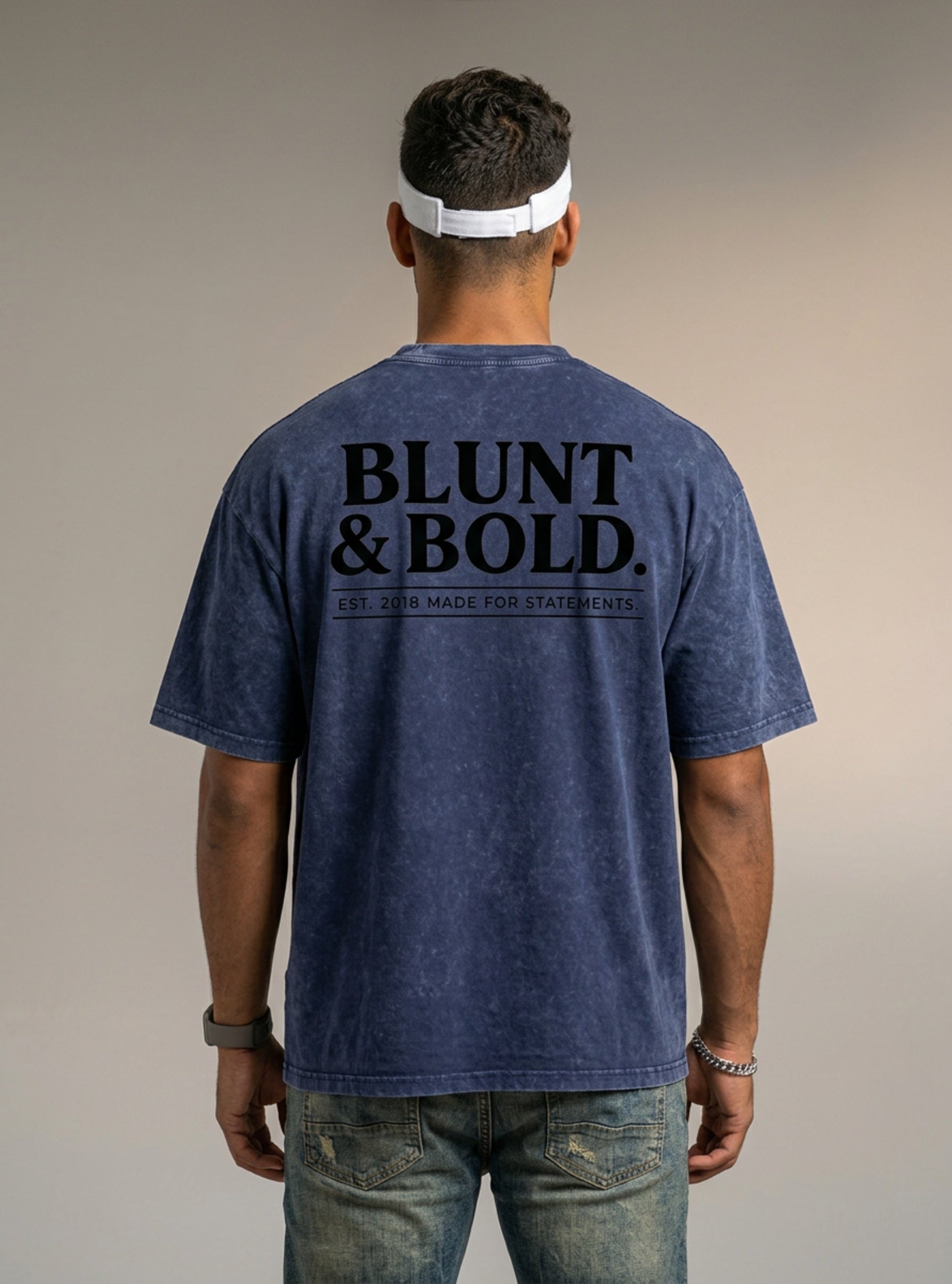MENS ' ENIGMA ' Snow Washed Oversized Cotton T-Shirt