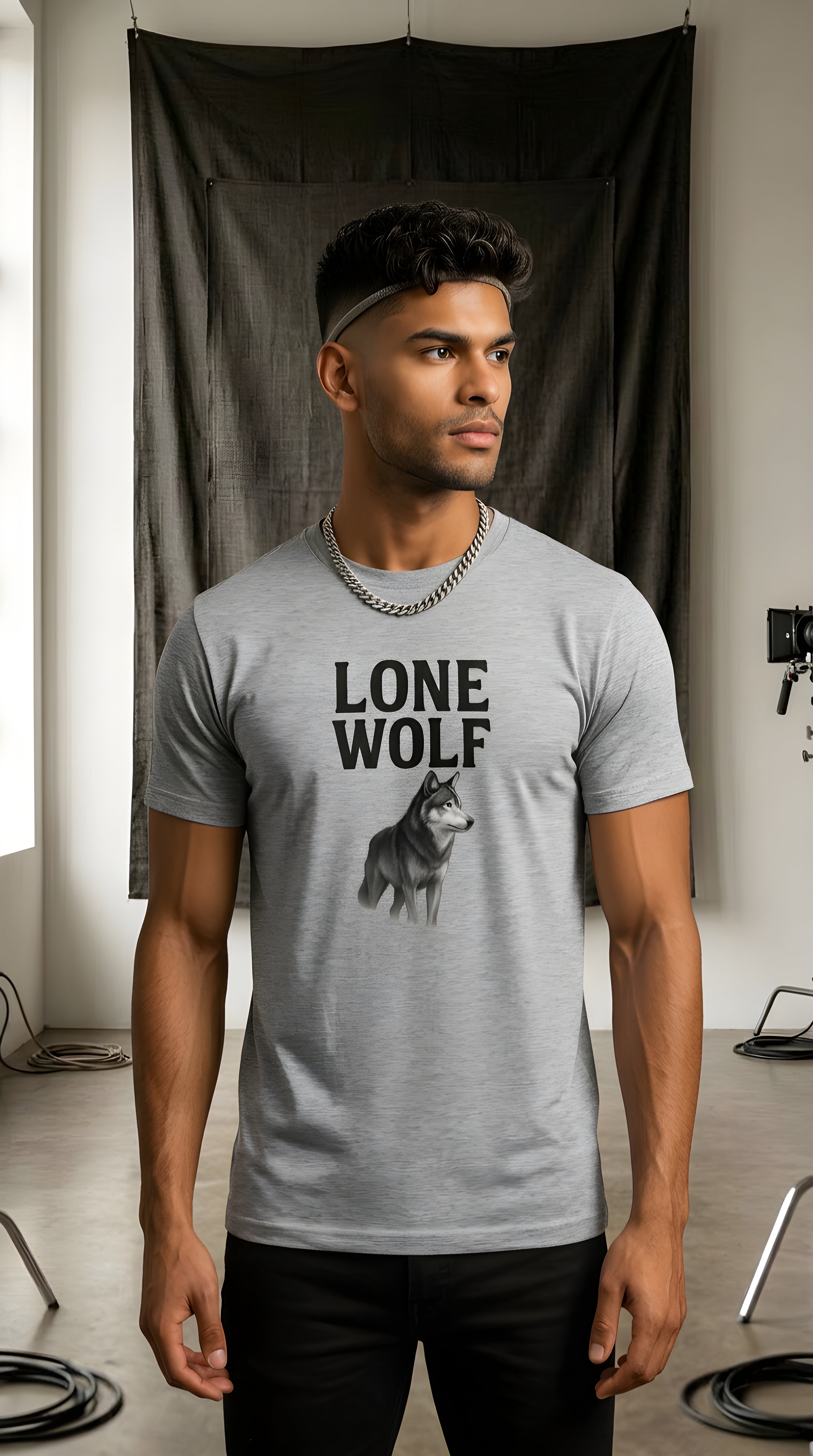 Mens Lone Wolf  organic mid-light Tee