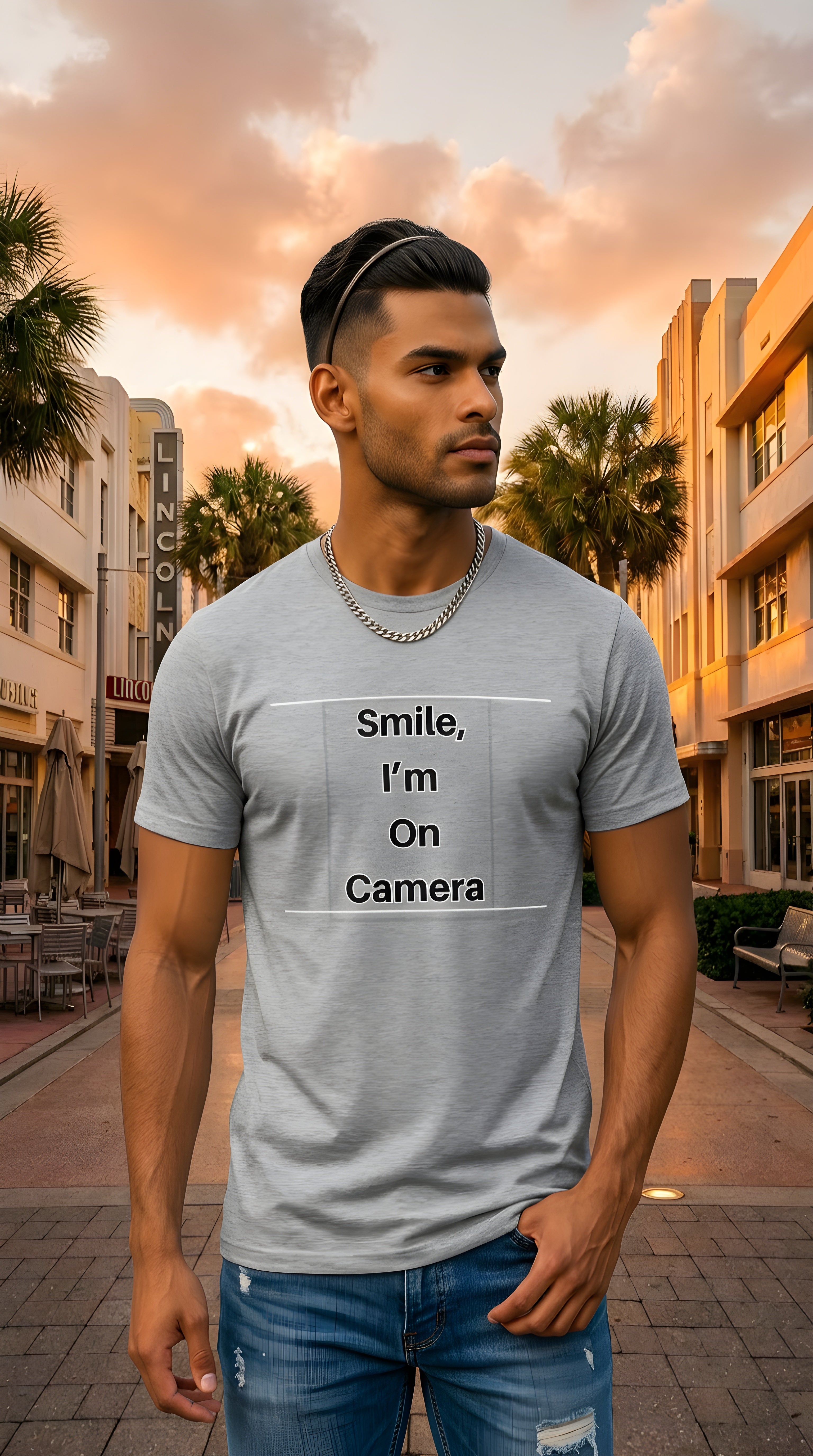 Mens Smile  organic mid-light Tee