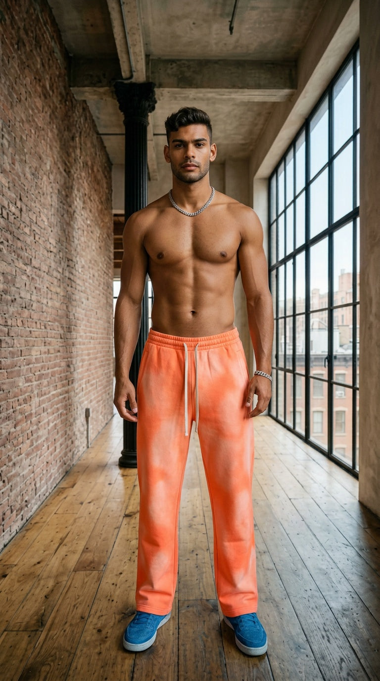 Unisex Sunfade Wide Leg Fleece Sweatpants