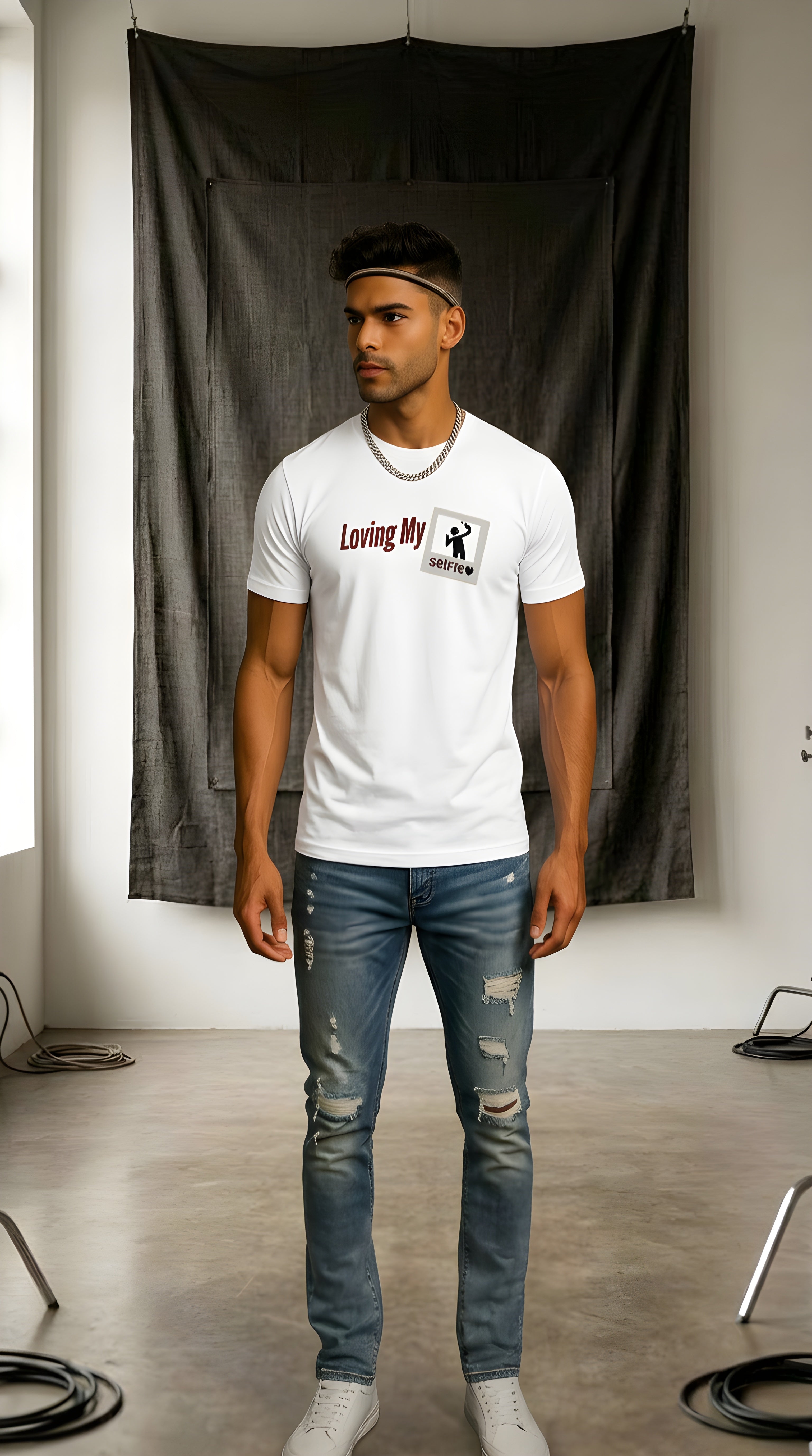 Mens Loving My Selfie organic mid-light Tee