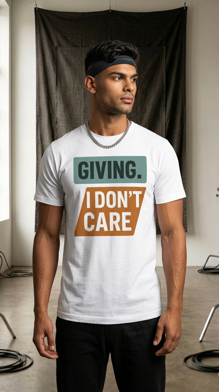Mens Giving I Don't Care organic mid-light Tee