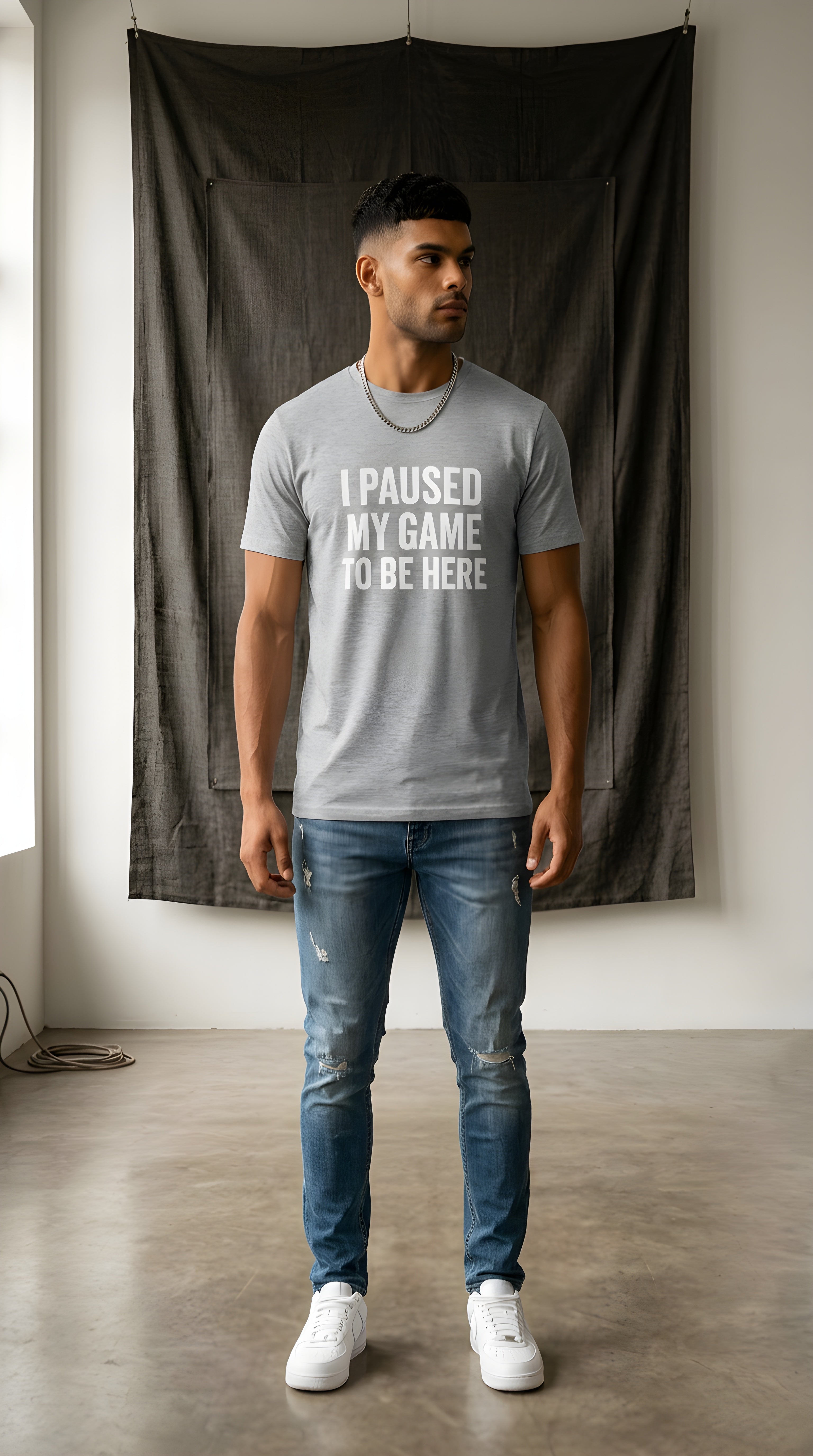 Mens On Pause organic mid-light Tee