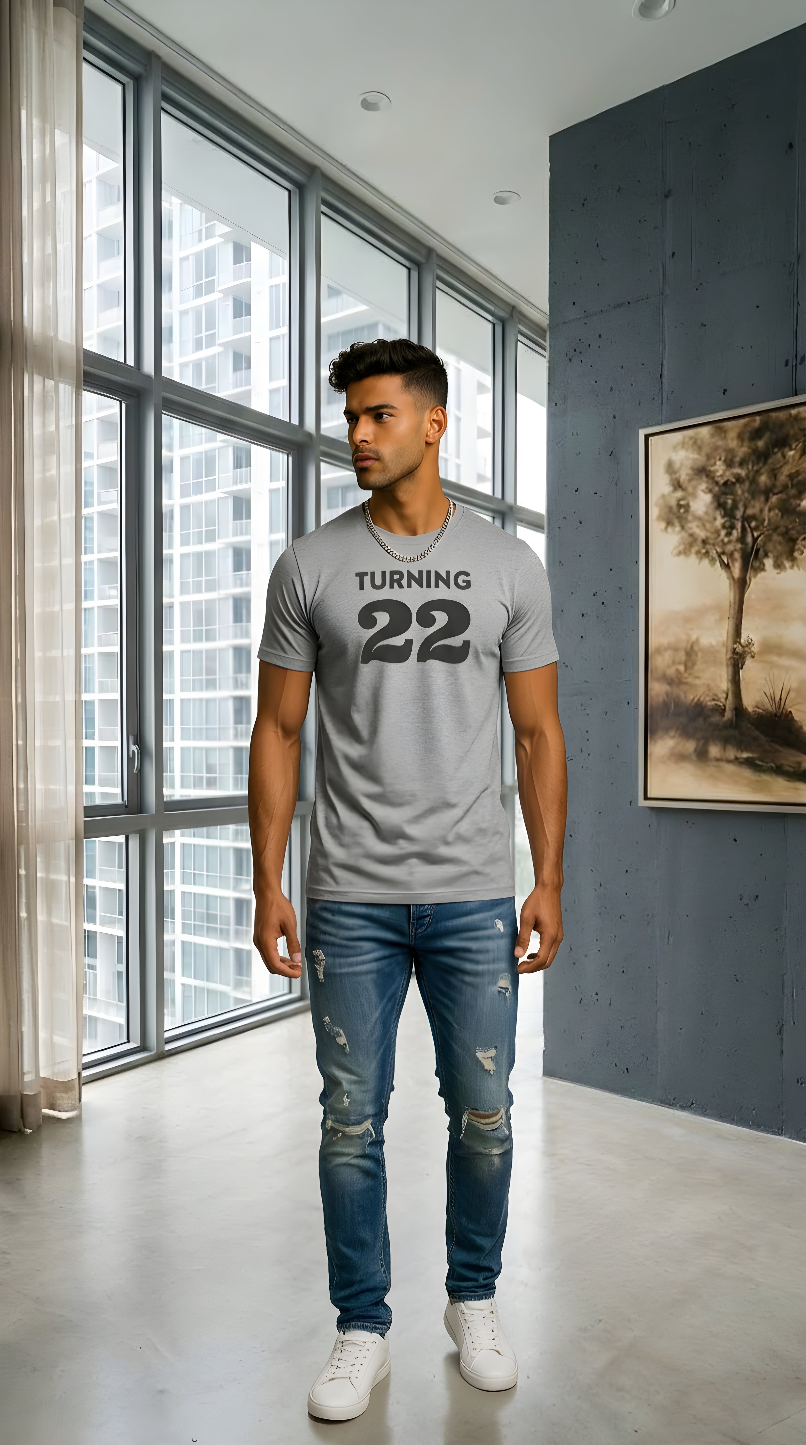 Mens Turning 22 organic mid-light Tee