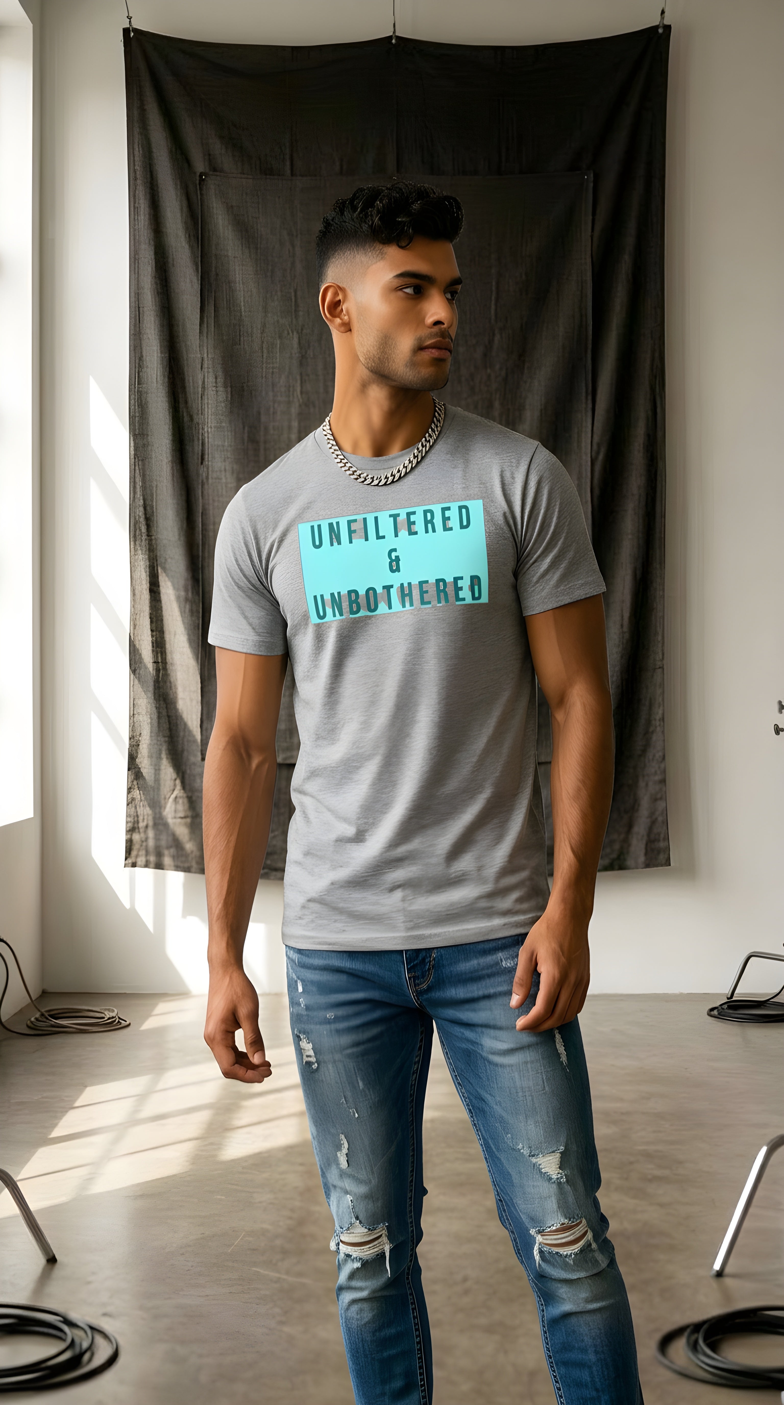 Mens Unfiltered Unbothered organic mid-light Tee