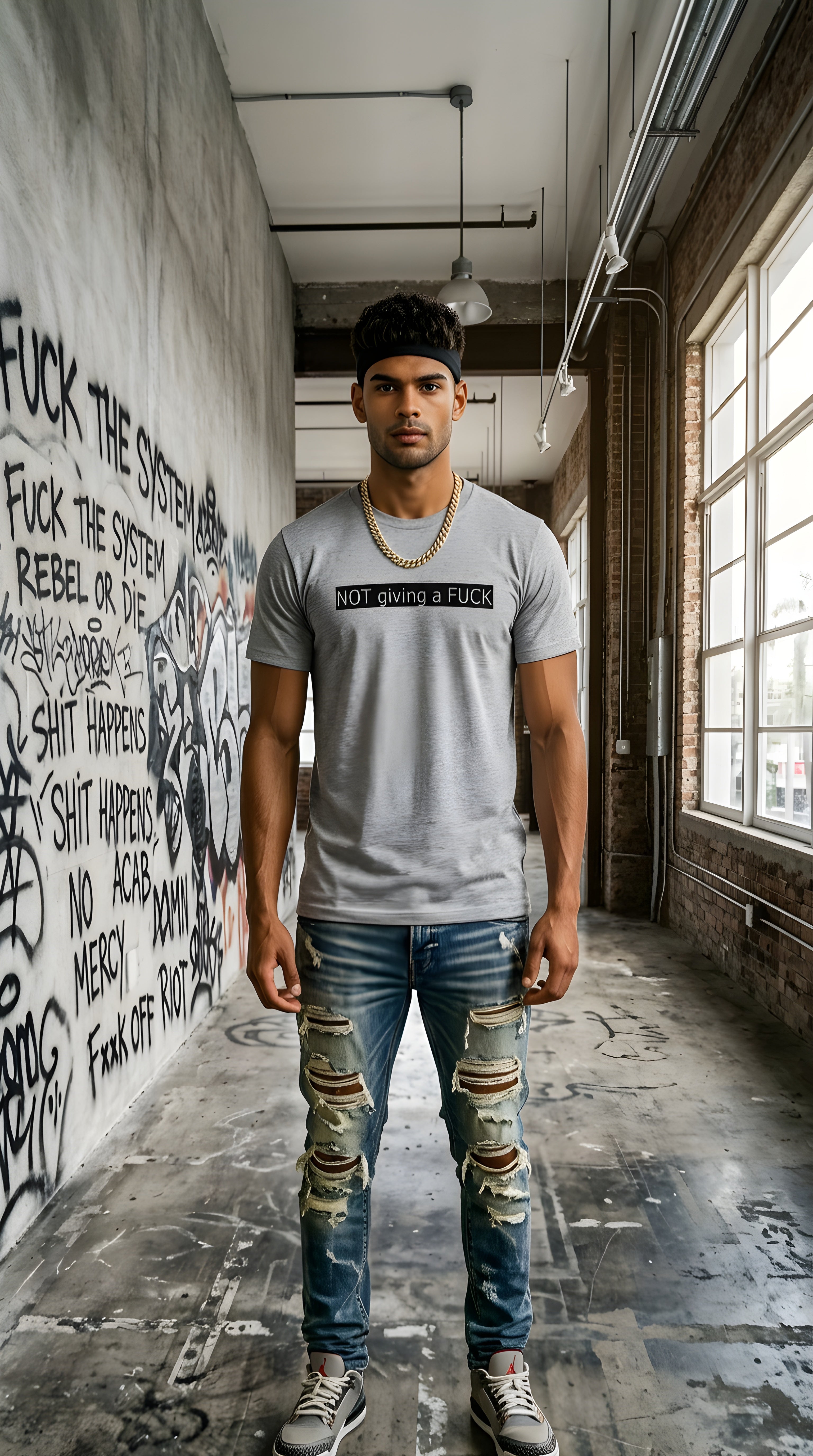 Mens IDGAF  organic mid-light Tee