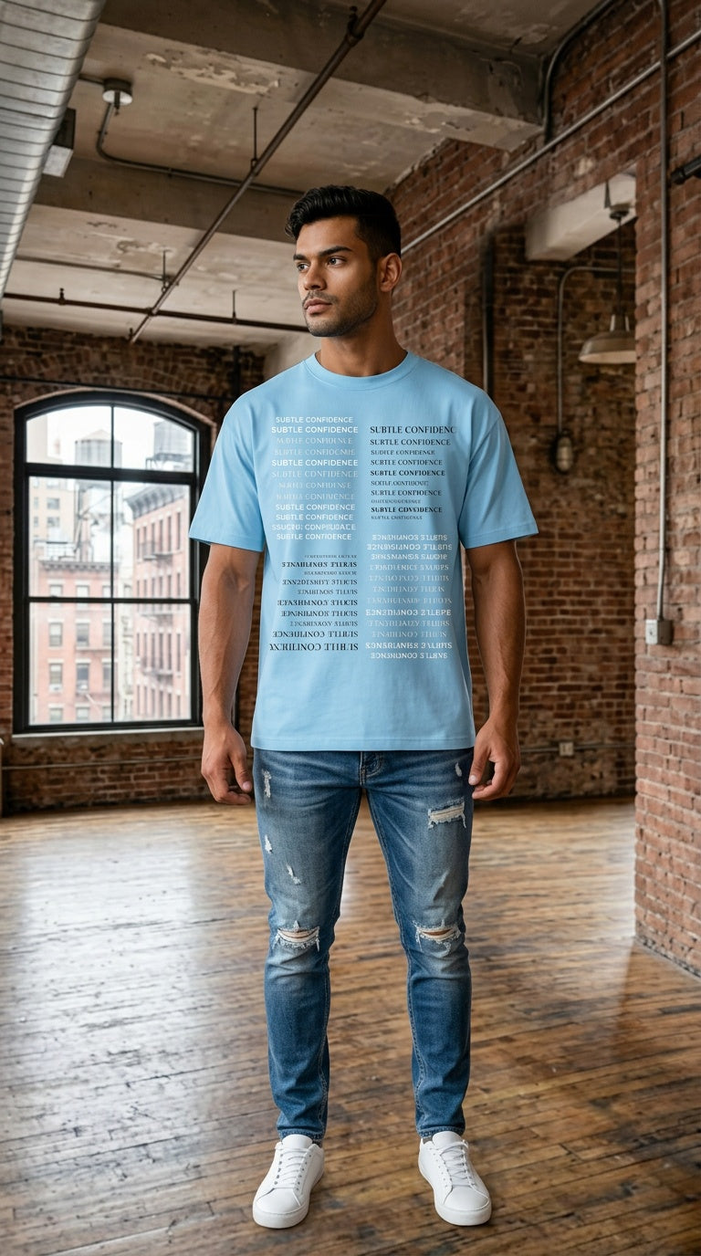 Mens ' SUBTLE CONFIDENCE' Array  Wash Cotton Tee