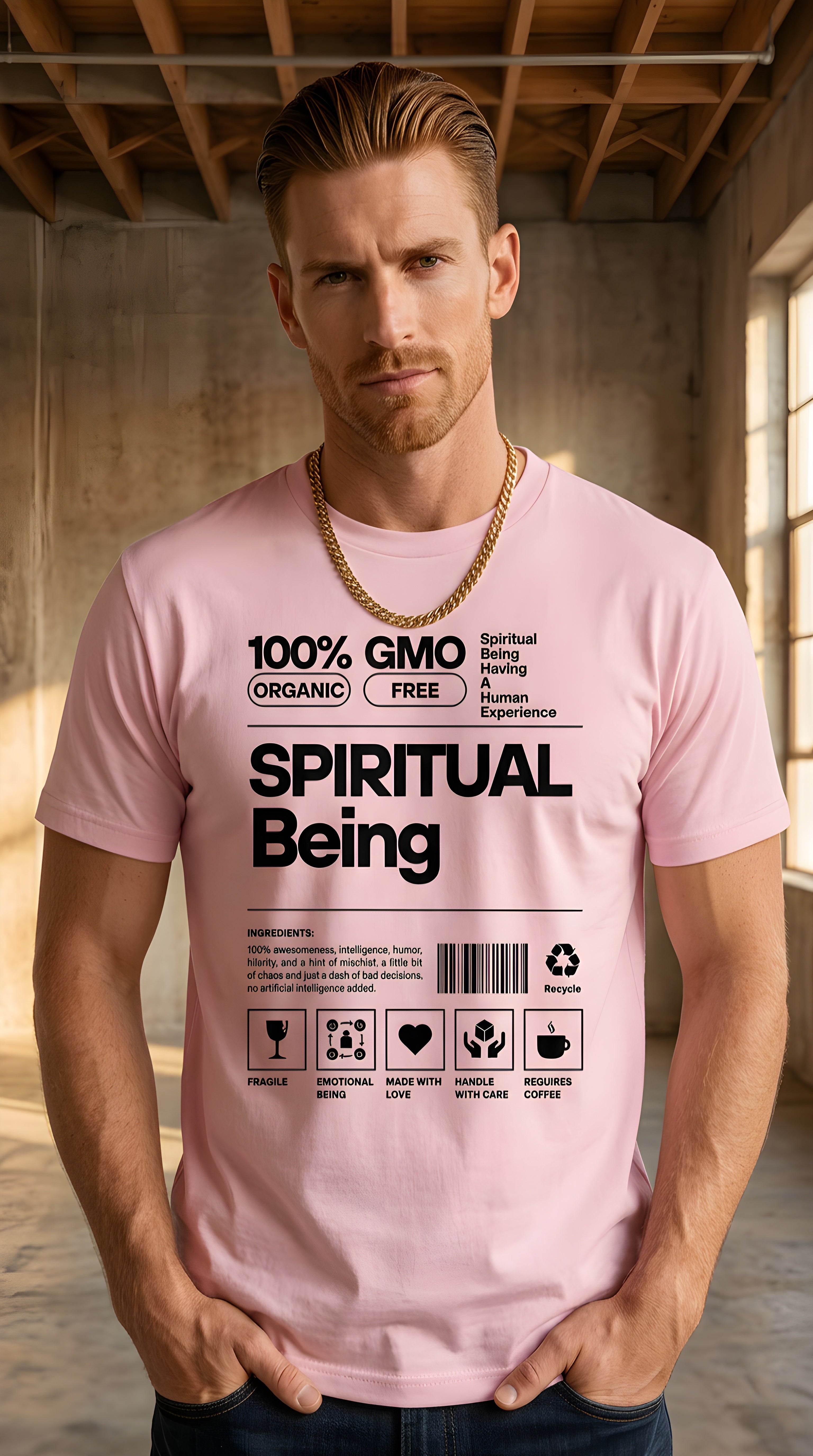 Mens Spiritual Being Organic Tee