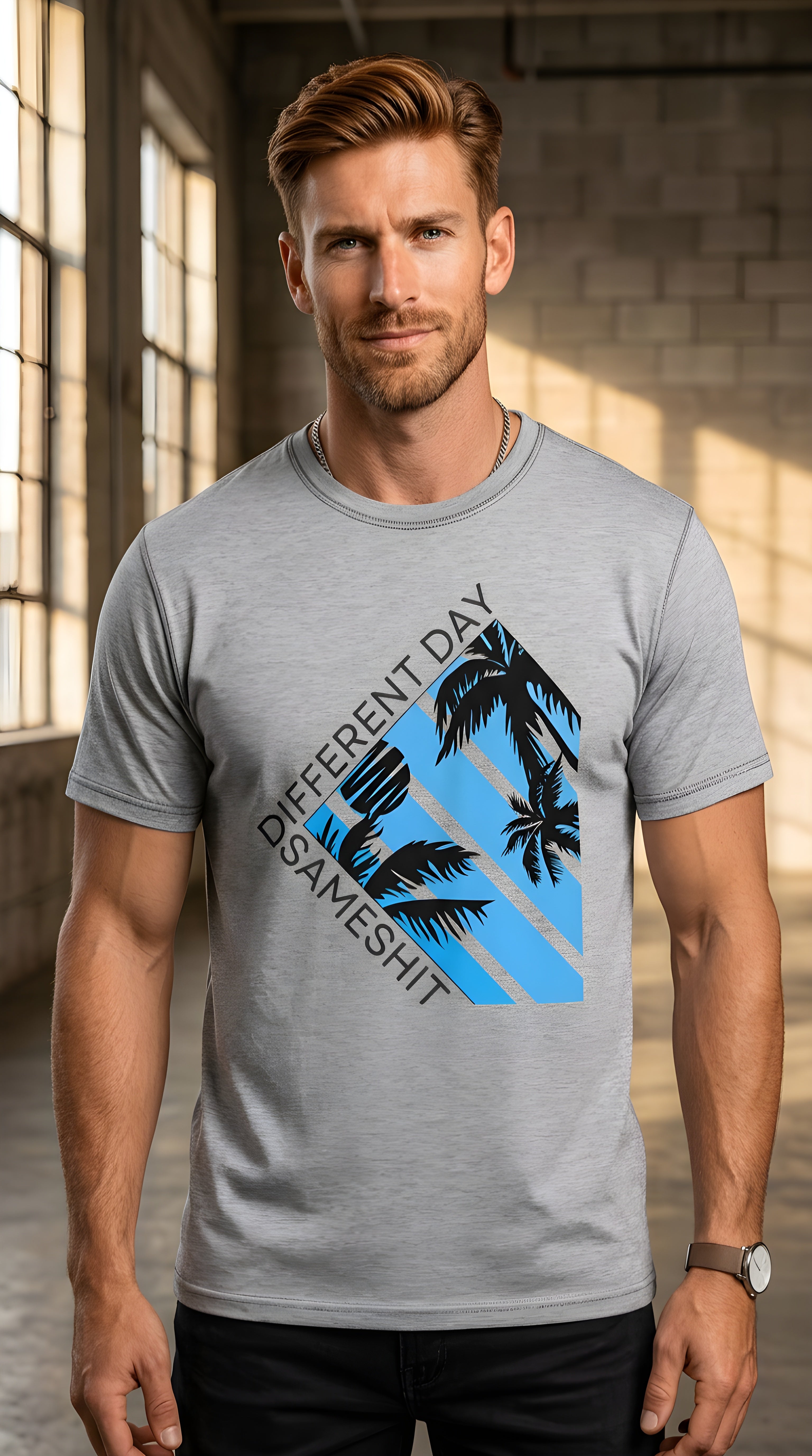 Mens Same Shit Different Day organic mid-light Tee