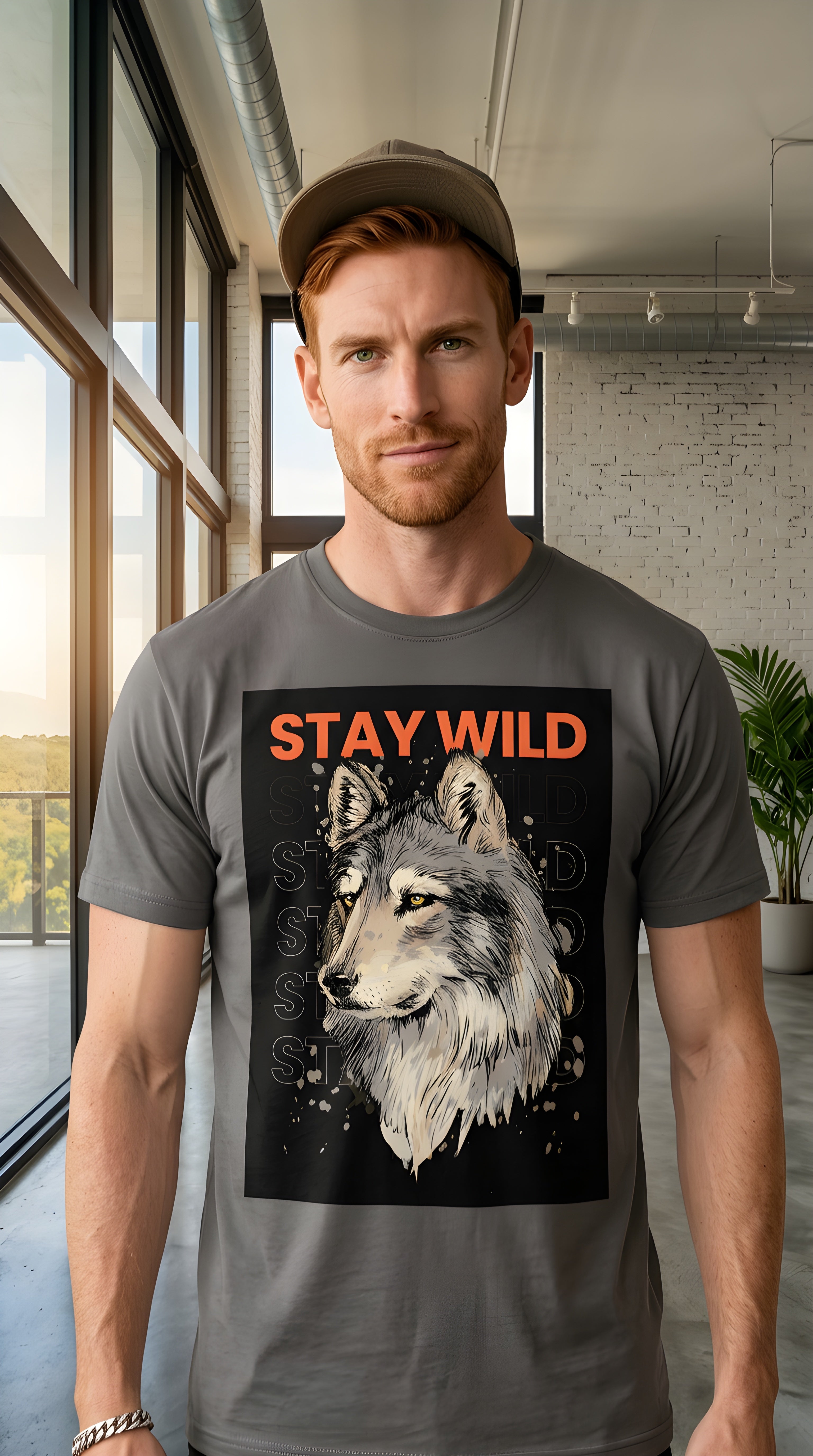 Mens Stay Wild Organic Mid Light Tee