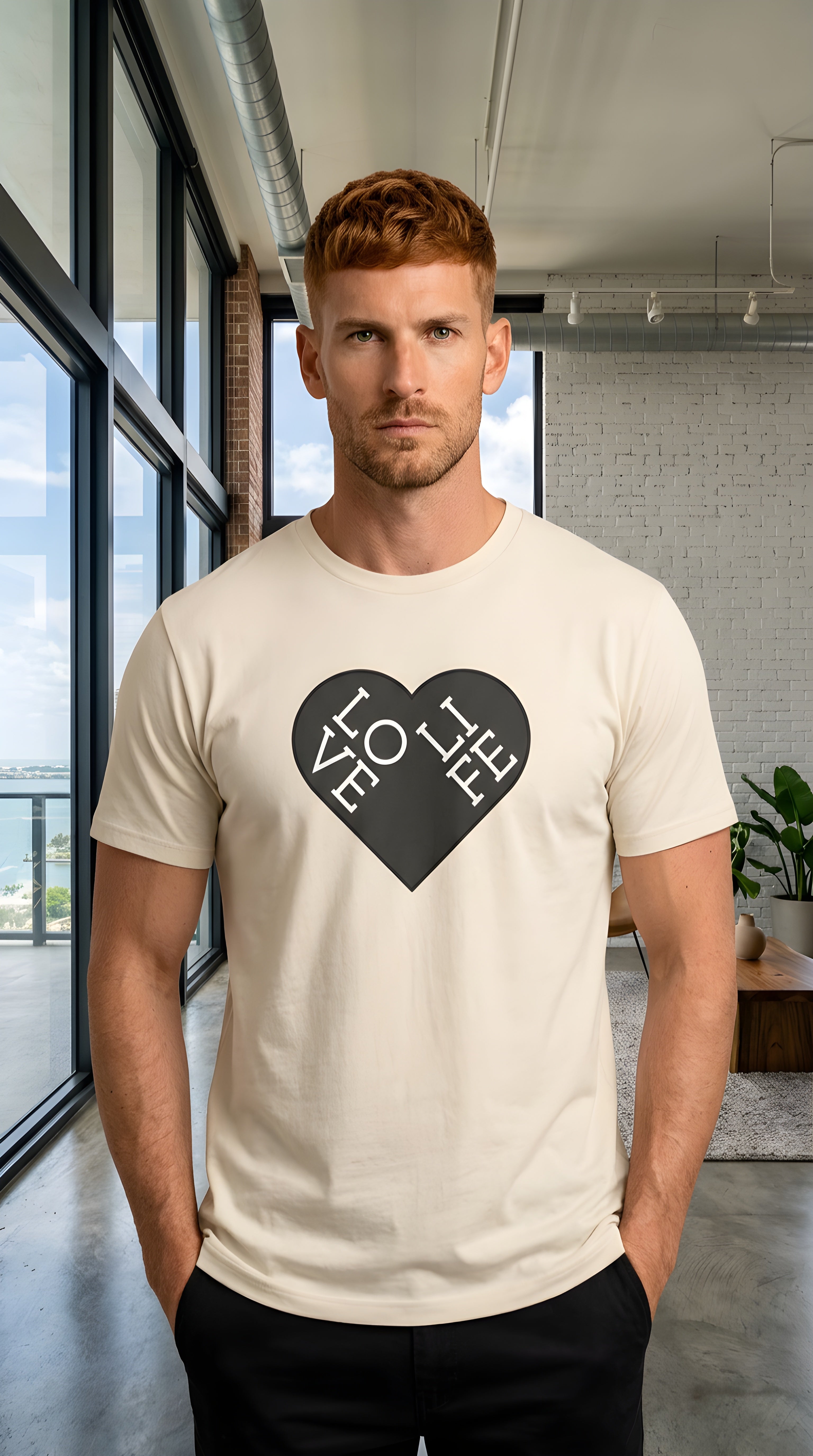Mens Love Life organic mid-light Tee