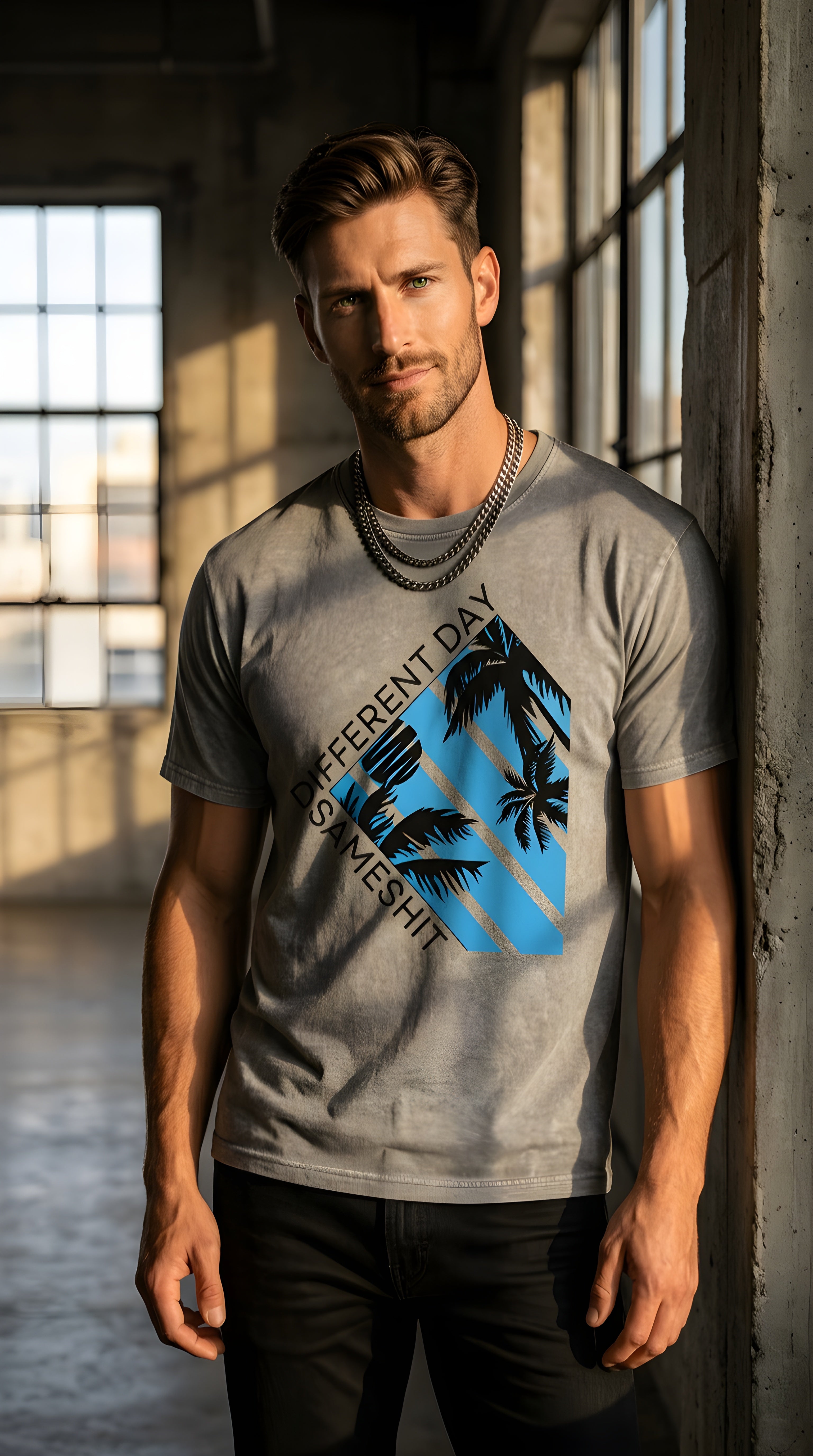 Mens Same Shit Different Day organic mid-light Tee