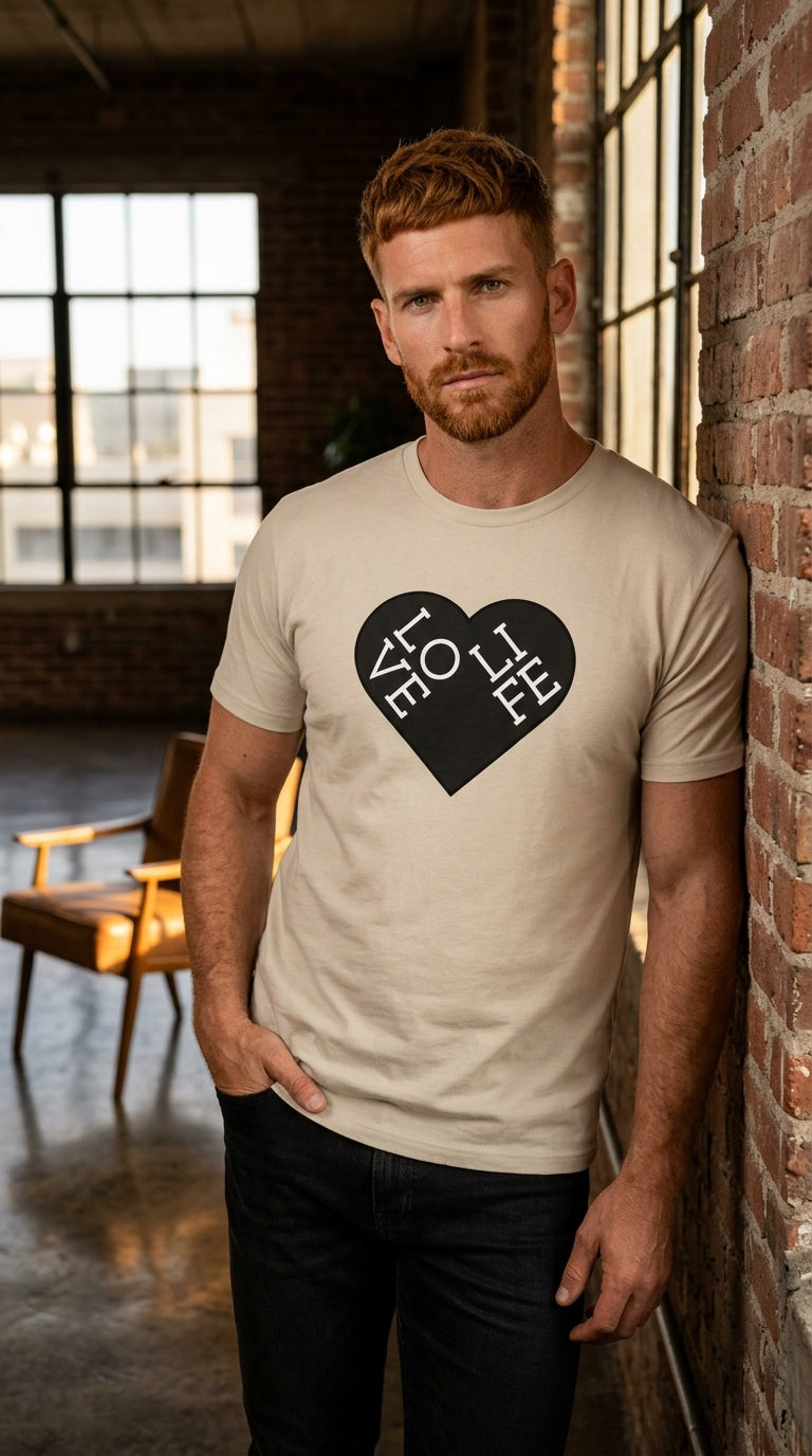 Mens Love Life organic mid-light Tee