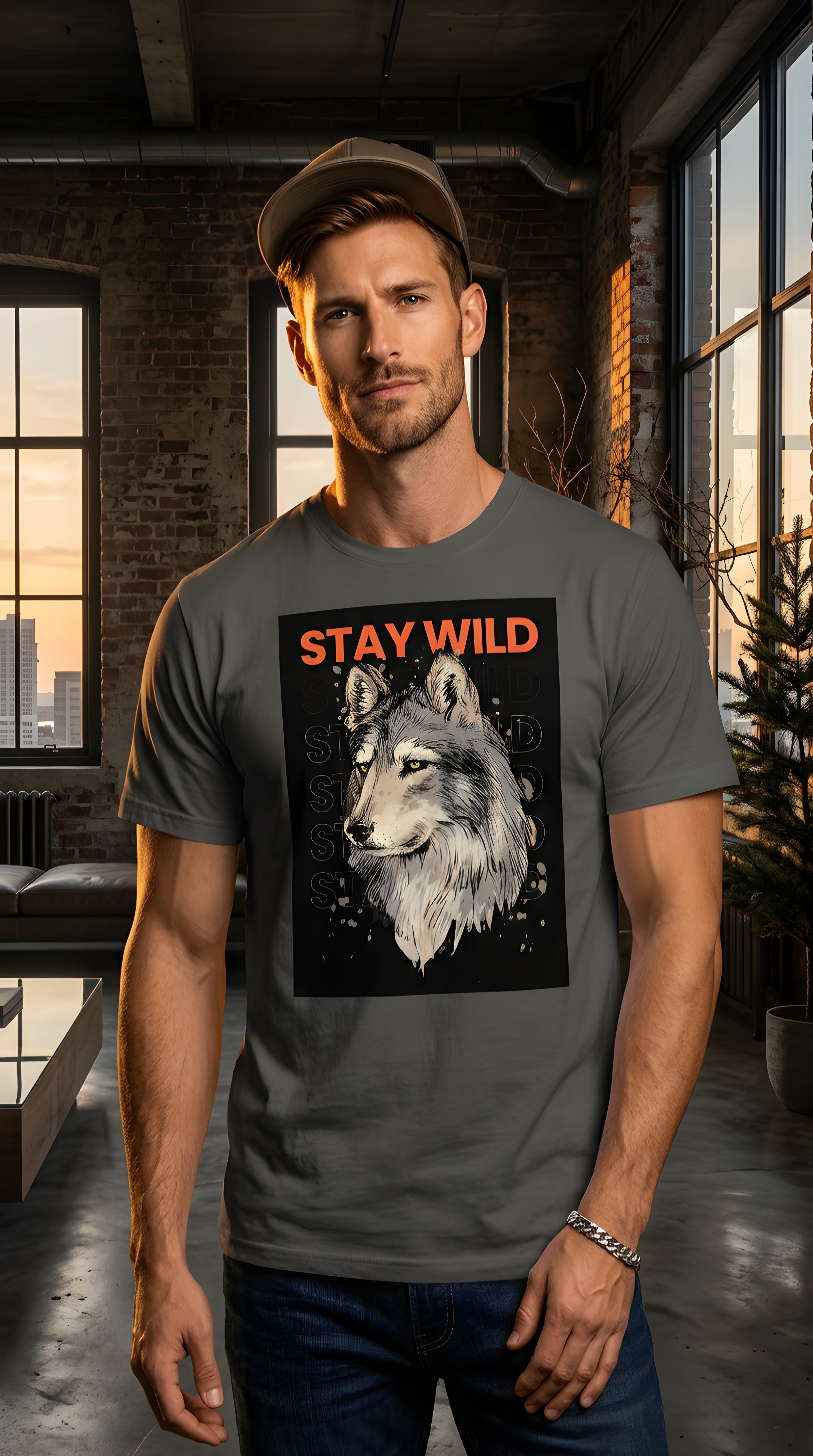Mens Stay Wild Organic Mid Light Tee