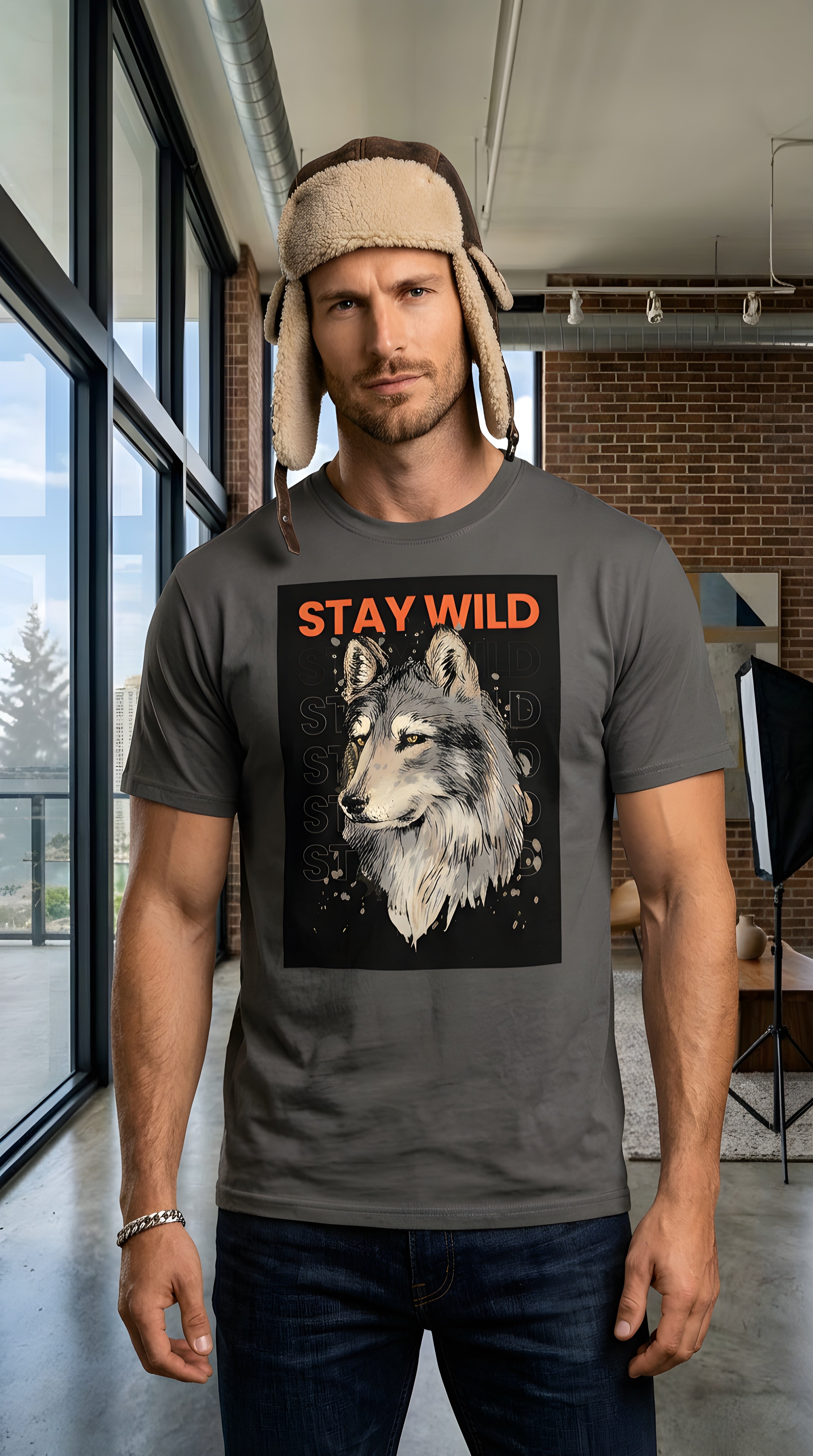 Mens Stay Wild Organic Mid Light Tee