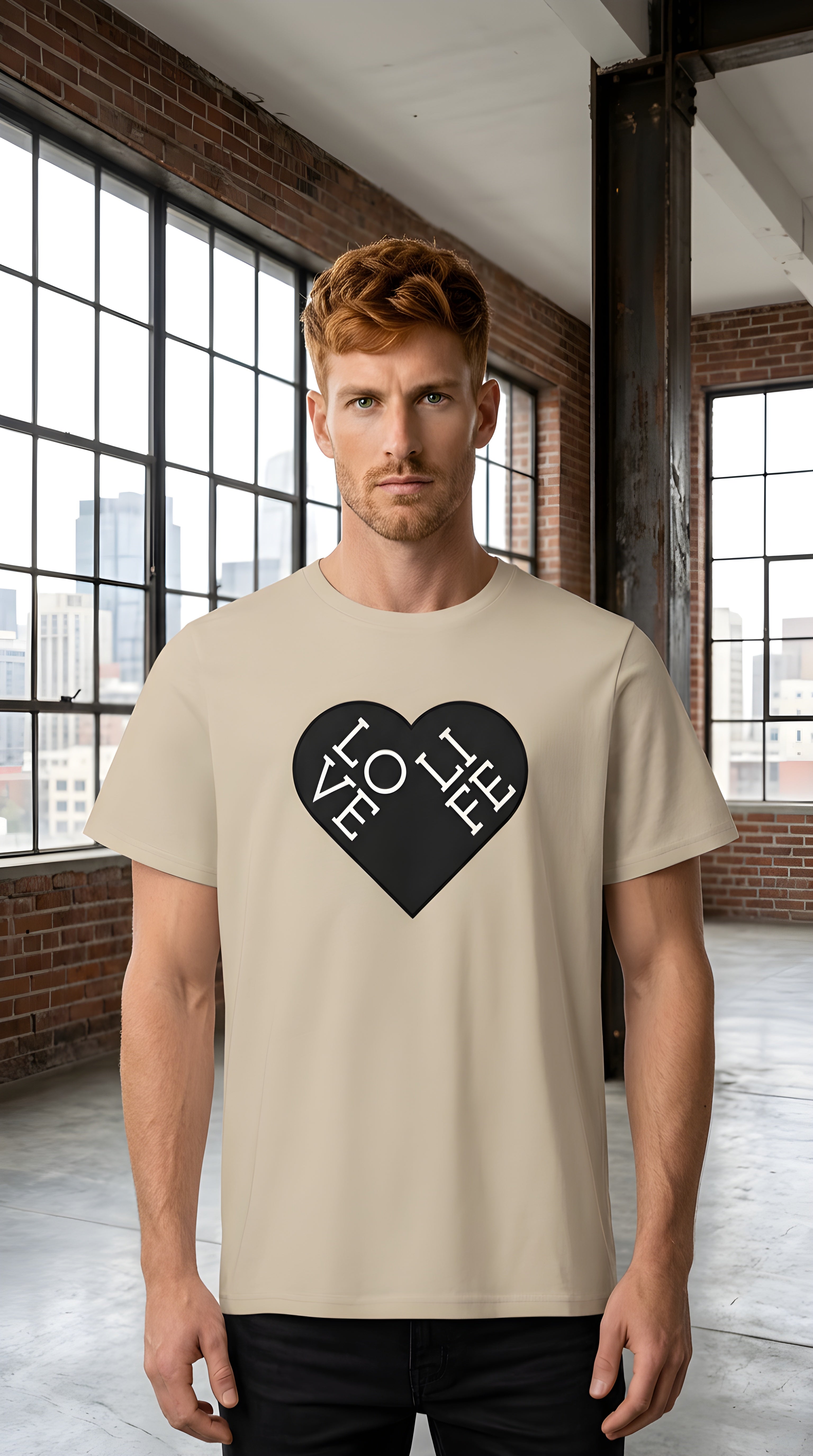 Mens Love Life organic mid-light Tee
