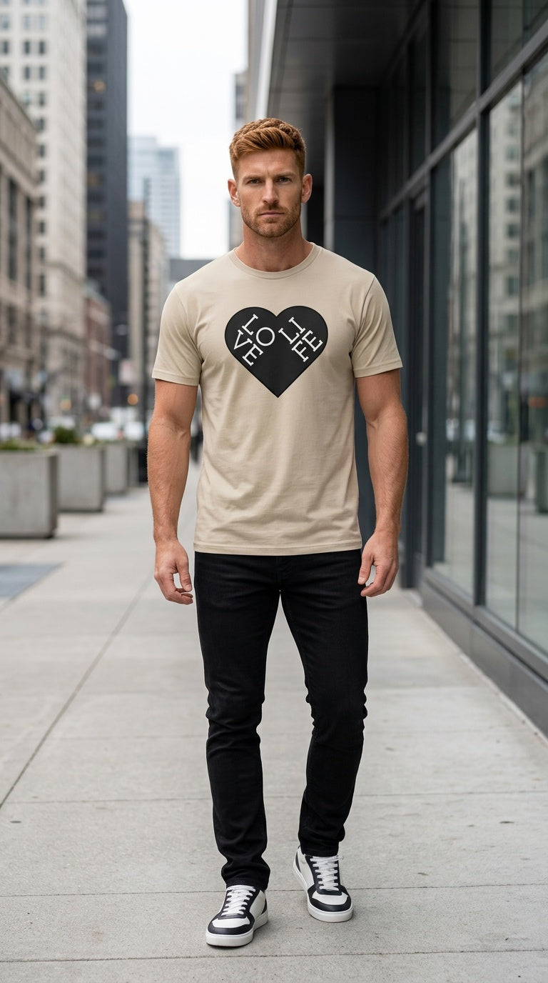 Mens Love Life organic mid-light Tee