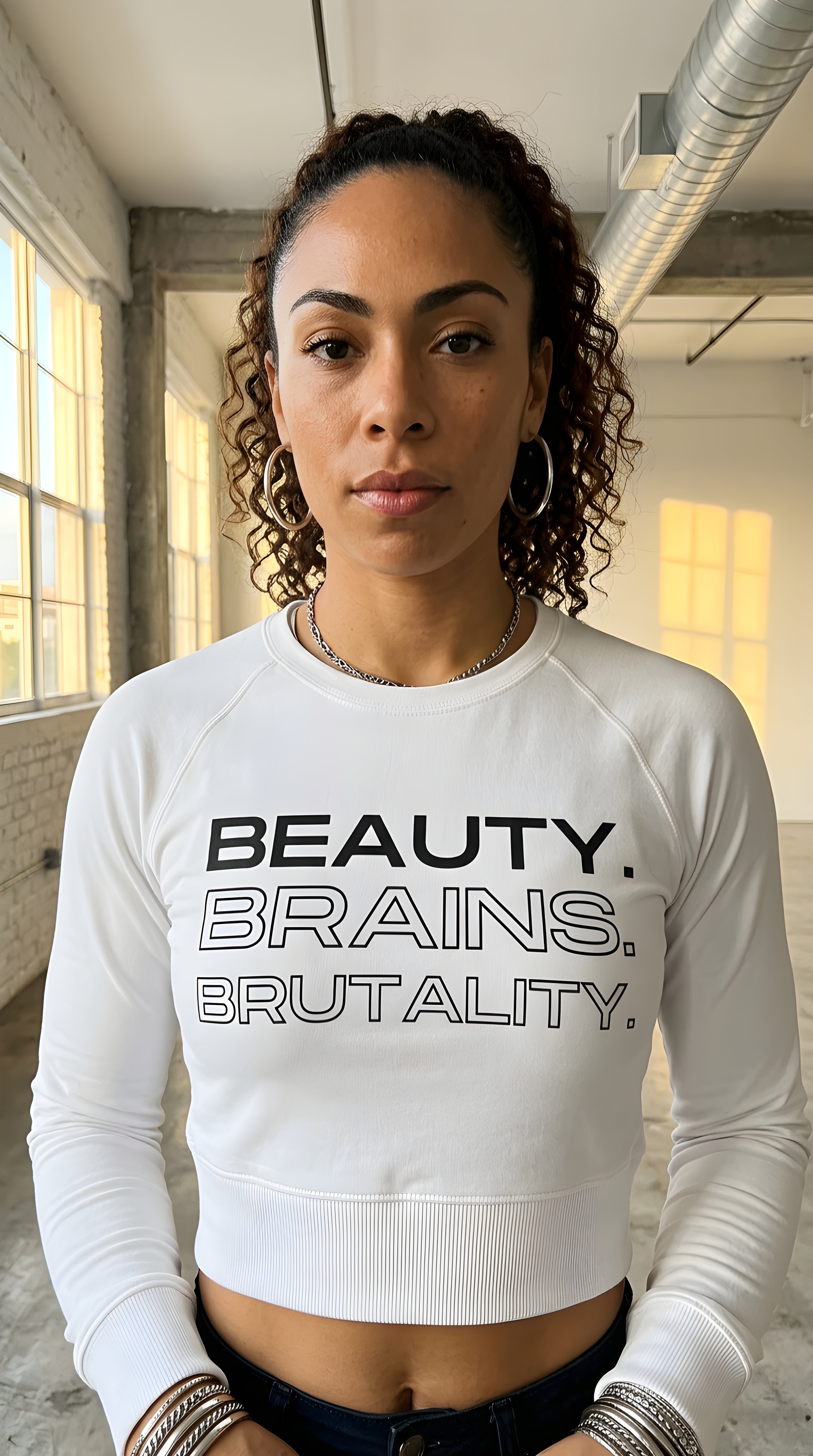 WOMENS 'BRAINS BEAUTY BRUTALITY'