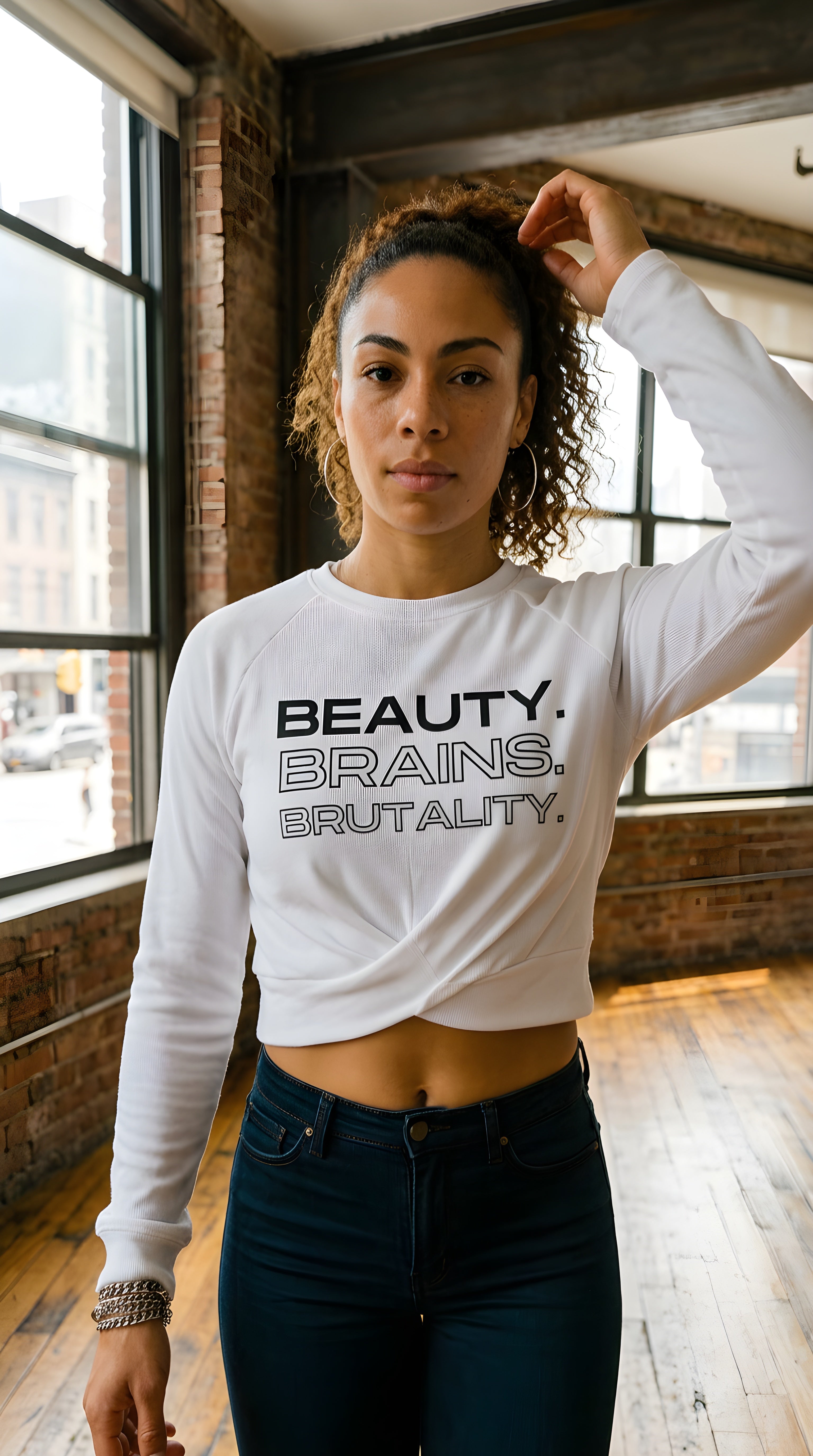 WOMENS 'BRAINS BEAUTY BRUTALITY'