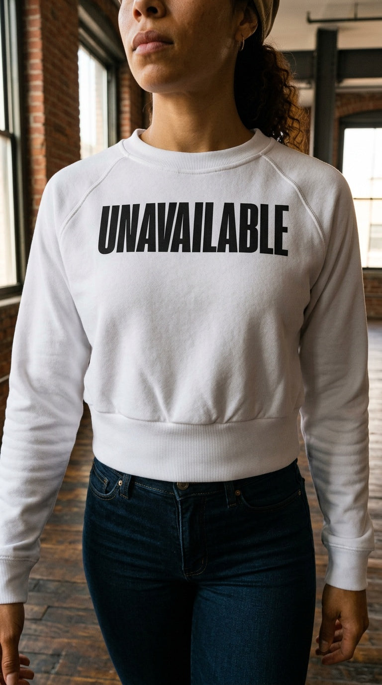 Womens ' UNAVAILABLE ' Recycled long-sleeve crop top