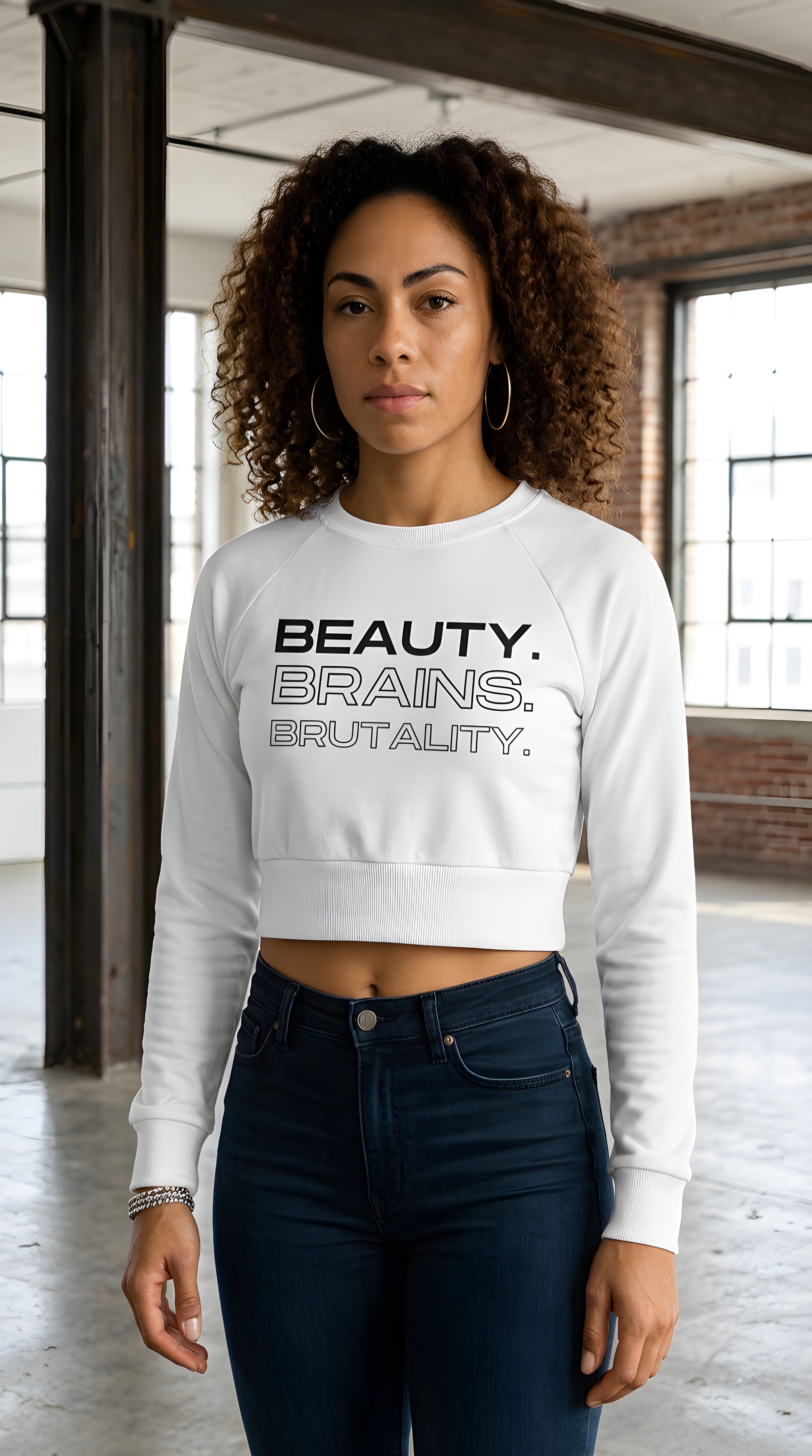 WOMENS 'BRAINS BEAUTY BRUTALITY'