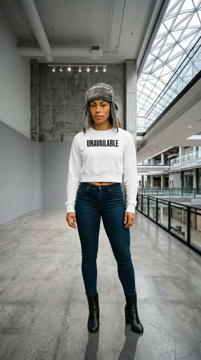 Womens ' UNAVAILABLE ' Recycled long-sleeve crop top
