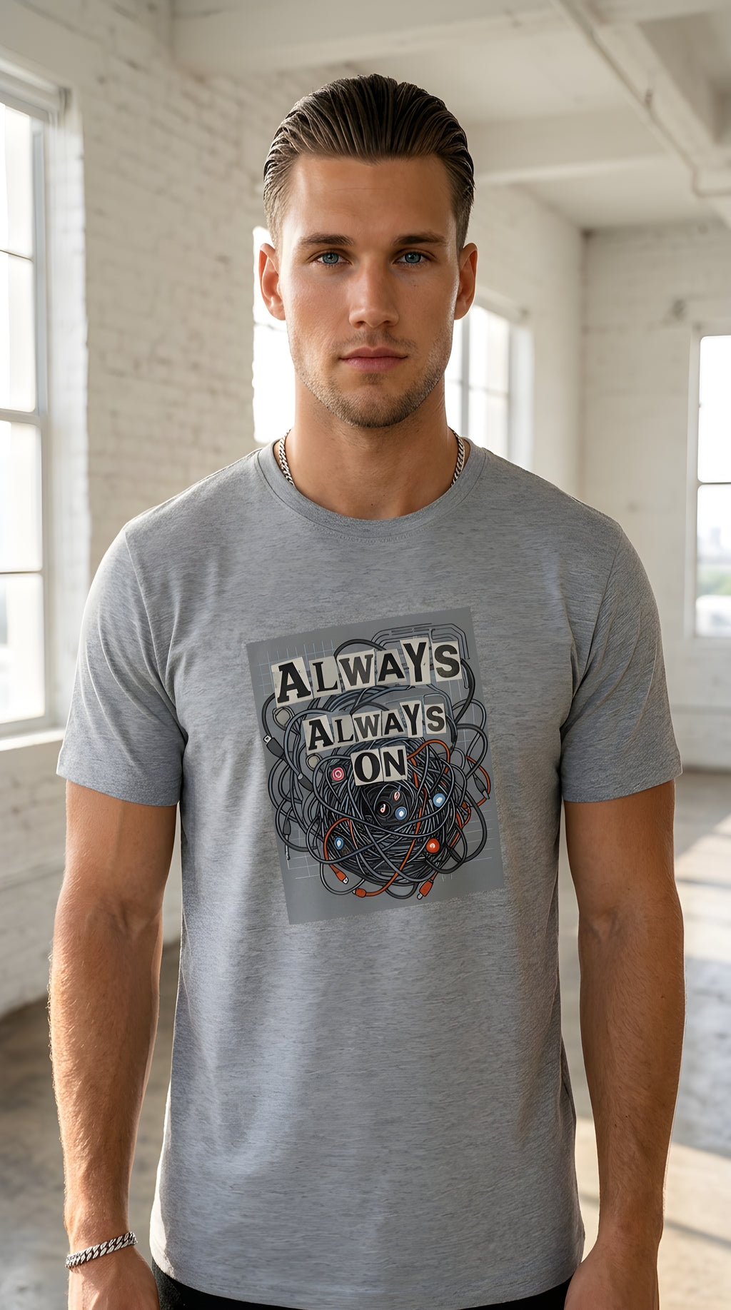 Mens ' SOCIAL AWARENESS '  organic mid-light Tee