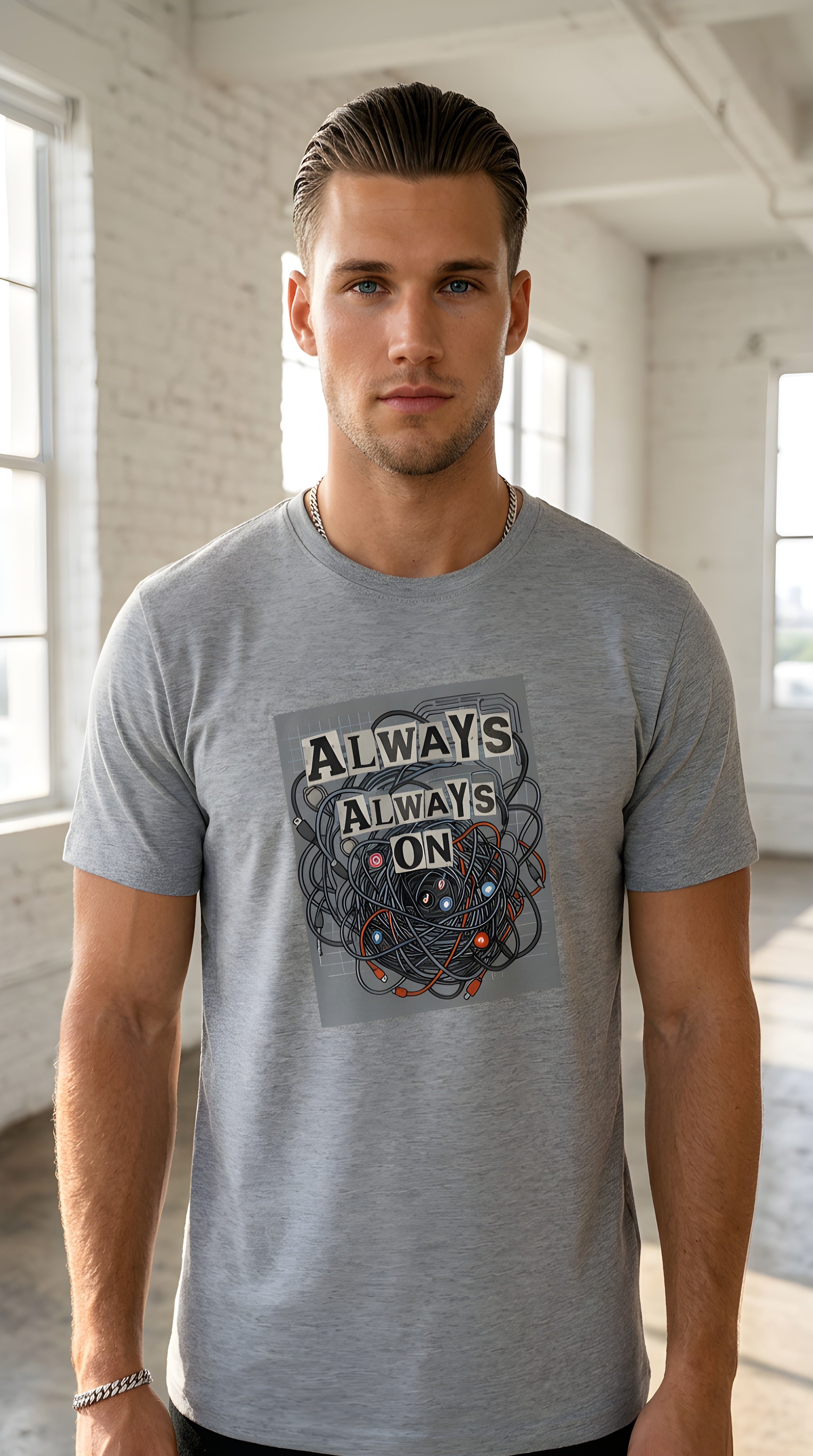 Mens ' SOCIAL AWARENESS '  organic mid-light Tee