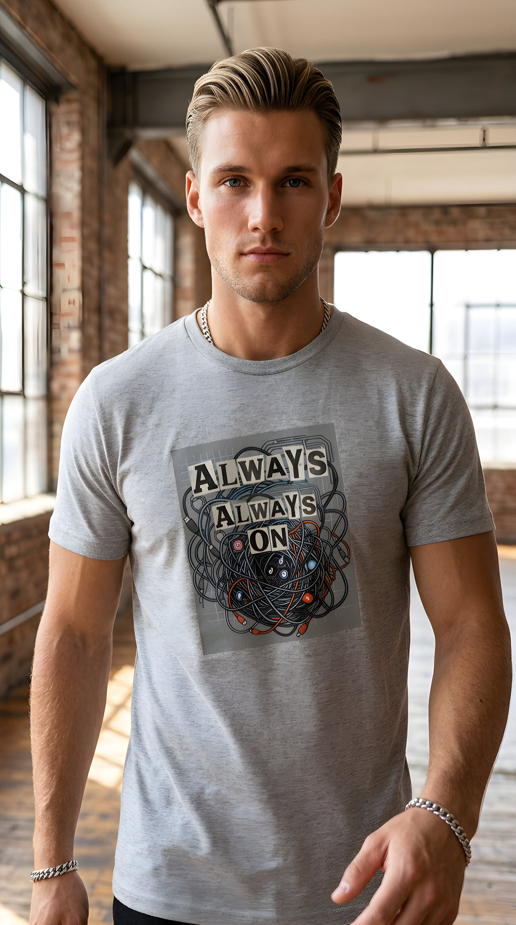 Mens ' SOCIAL AWARENESS '  organic mid-light Tee