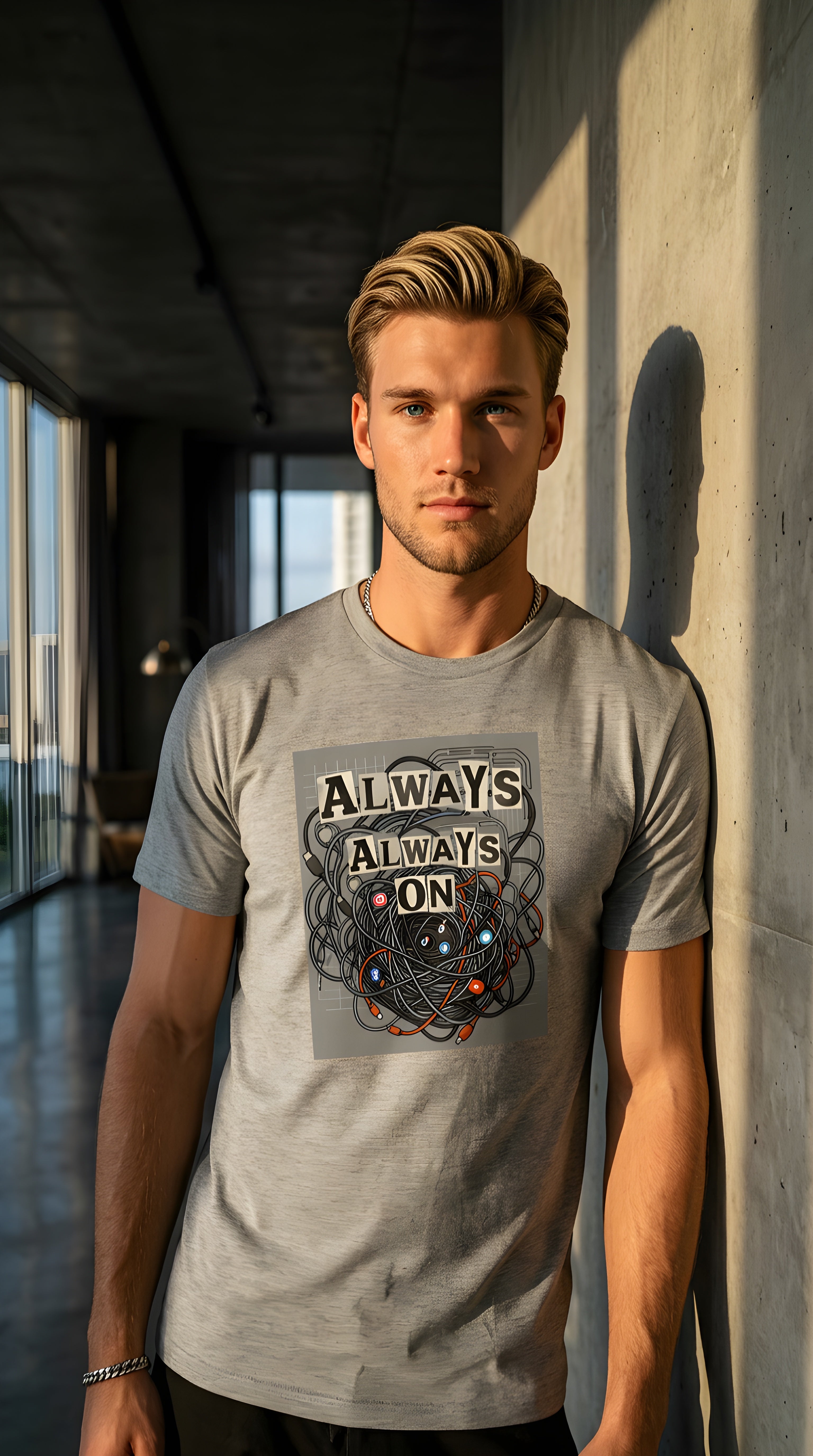 Mens ' SOCIAL AWARENESS '  organic mid-light Tee