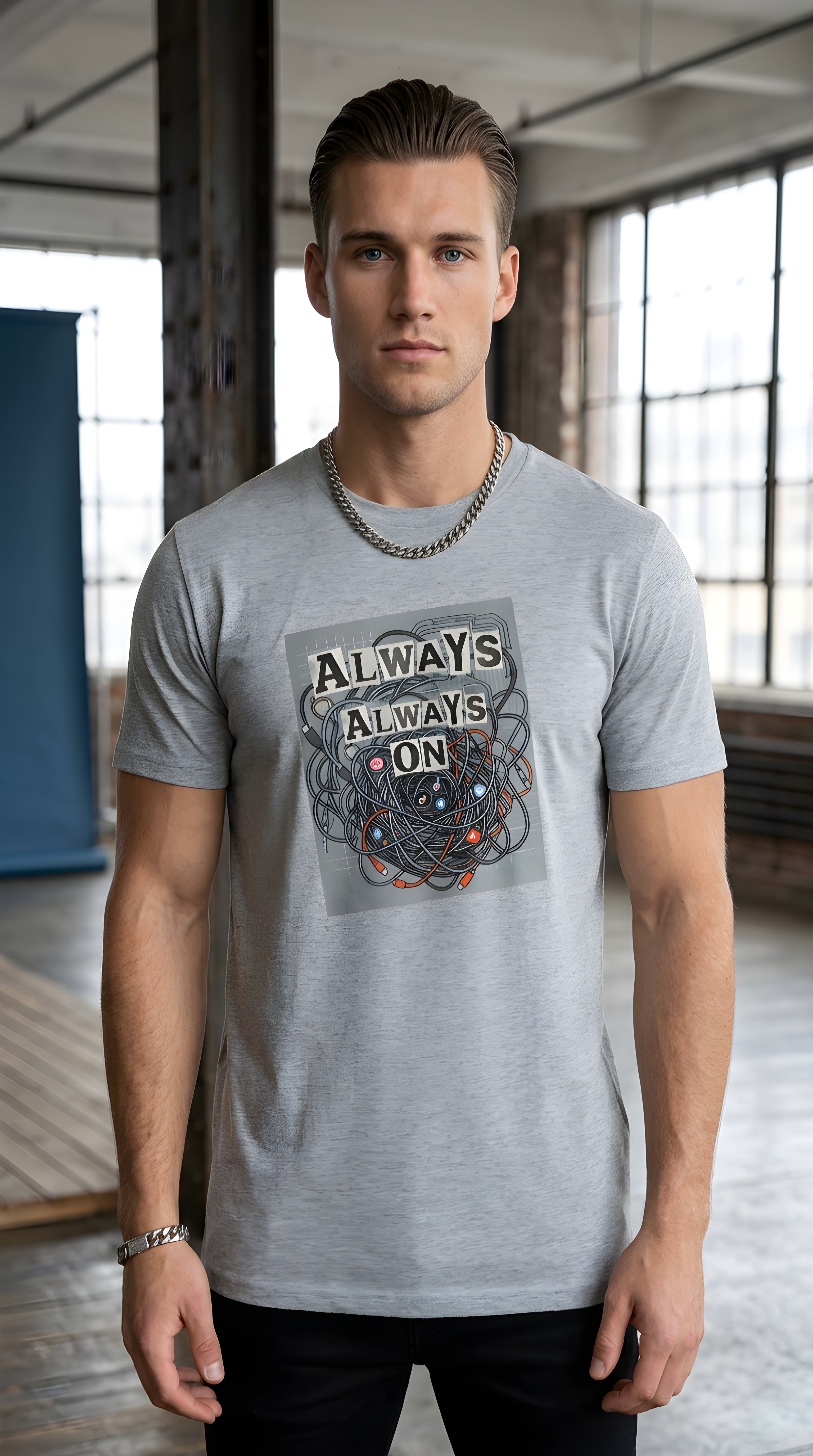 Mens ' SOCIAL AWARENESS '  organic mid-light Tee
