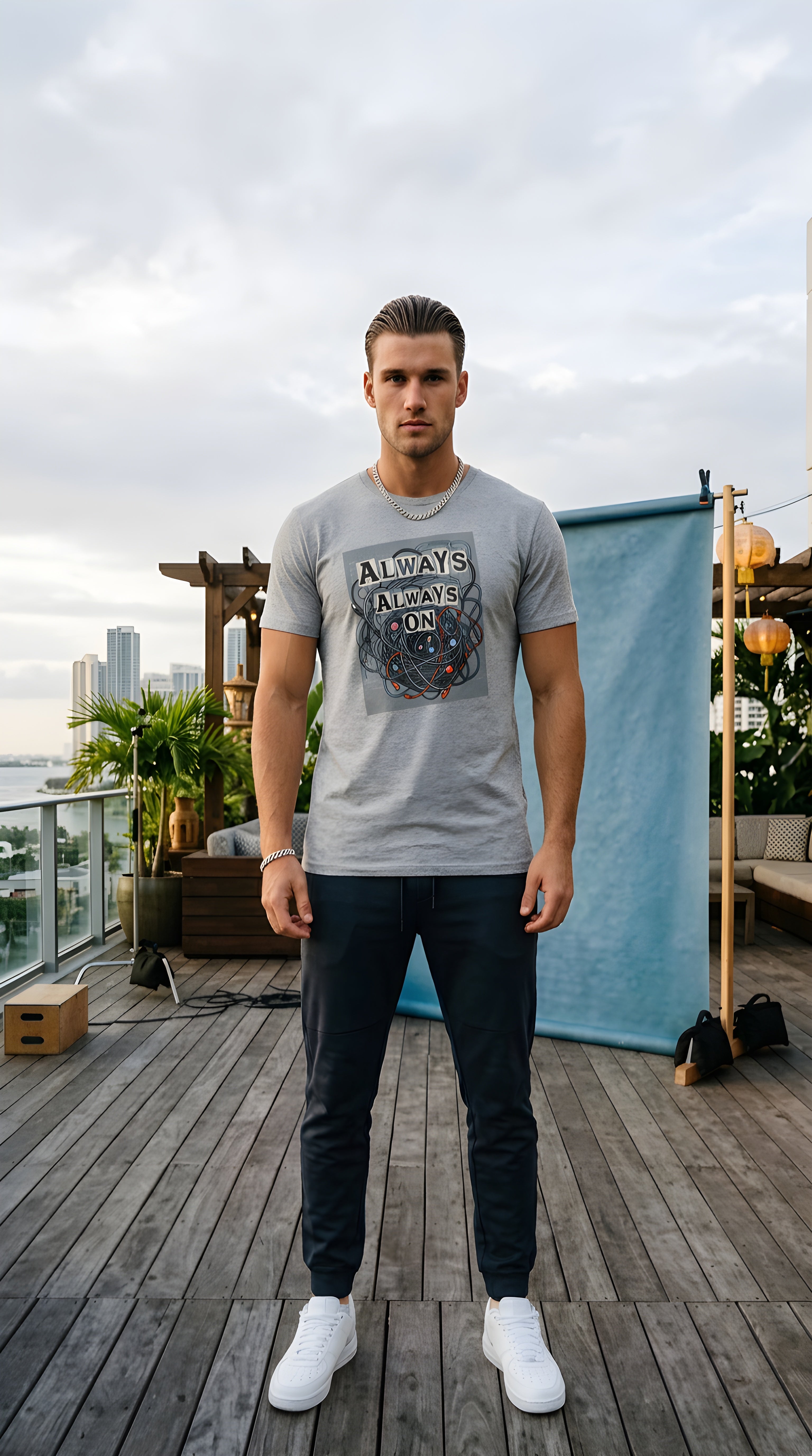 Mens ' SOCIAL AWARENESS '  organic mid-light Tee