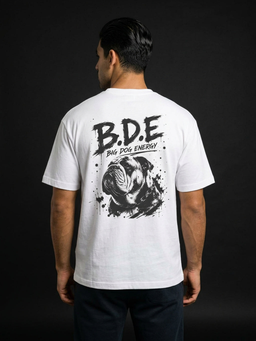 B.D.E. Bulldog Graphic Tee — "Big Dog Energy" Oversized Boxy T-Shirt