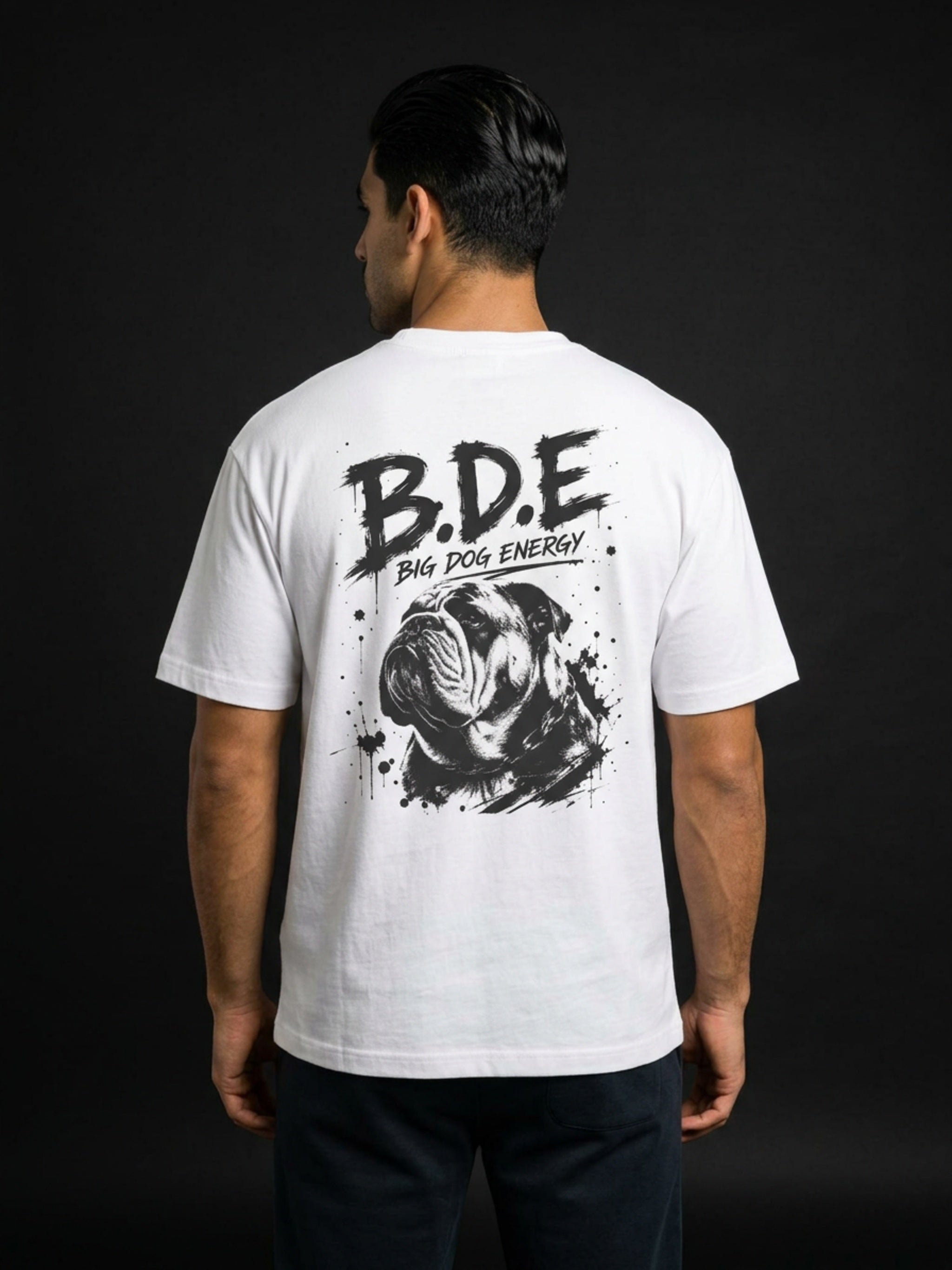 B.D.E. Bulldog Graphic Tee — "Big Dog Energy" Oversized Boxy T-Shirt