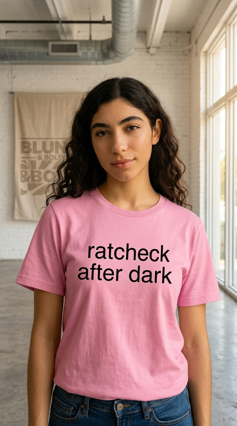 Women’s 'RATCHET AFTER DARK' organic ribbed neck Tee
