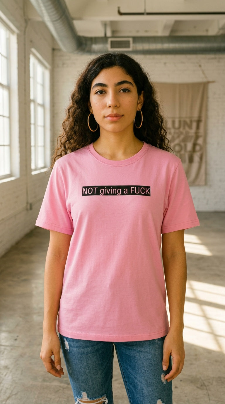 Women’s organic 'NGAF' ribbed neck Tee