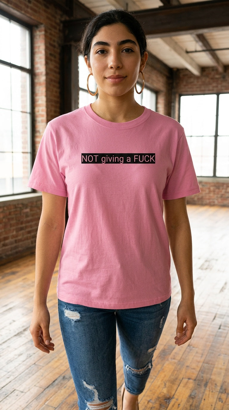 Women’s organic 'NGAF' ribbed neck Tee