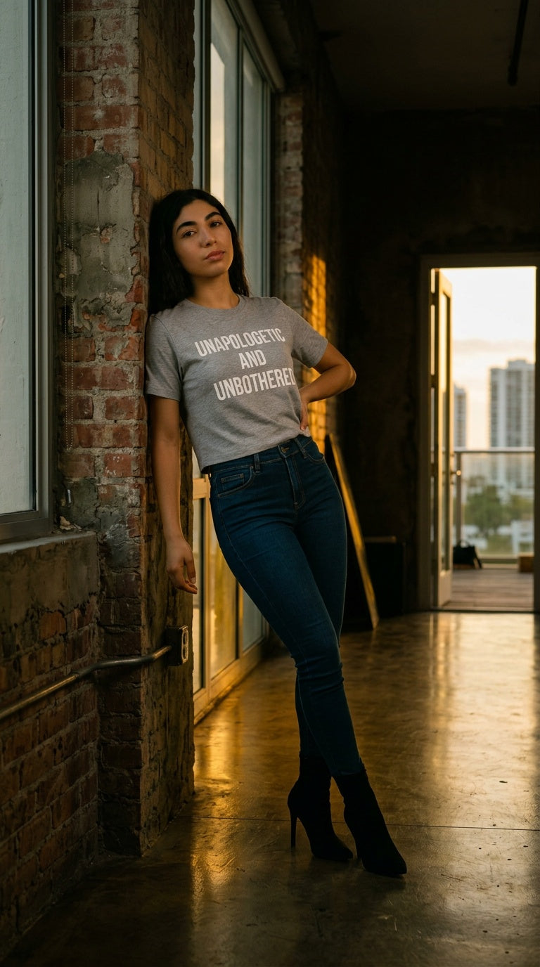 Womens ' UNFILTERED" organic ribbed neck Tee