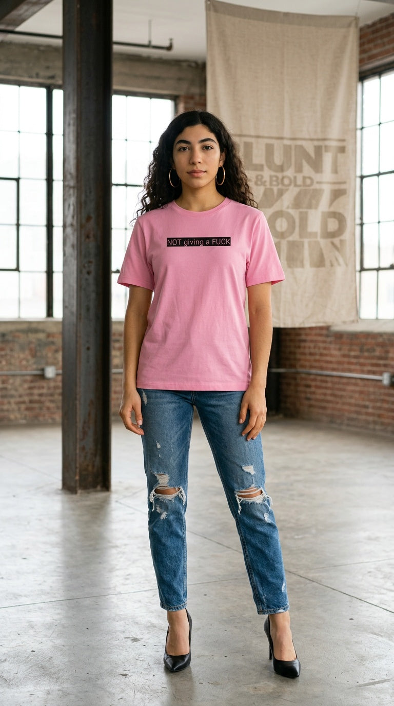 Women’s organic 'NGAF' ribbed neck Tee