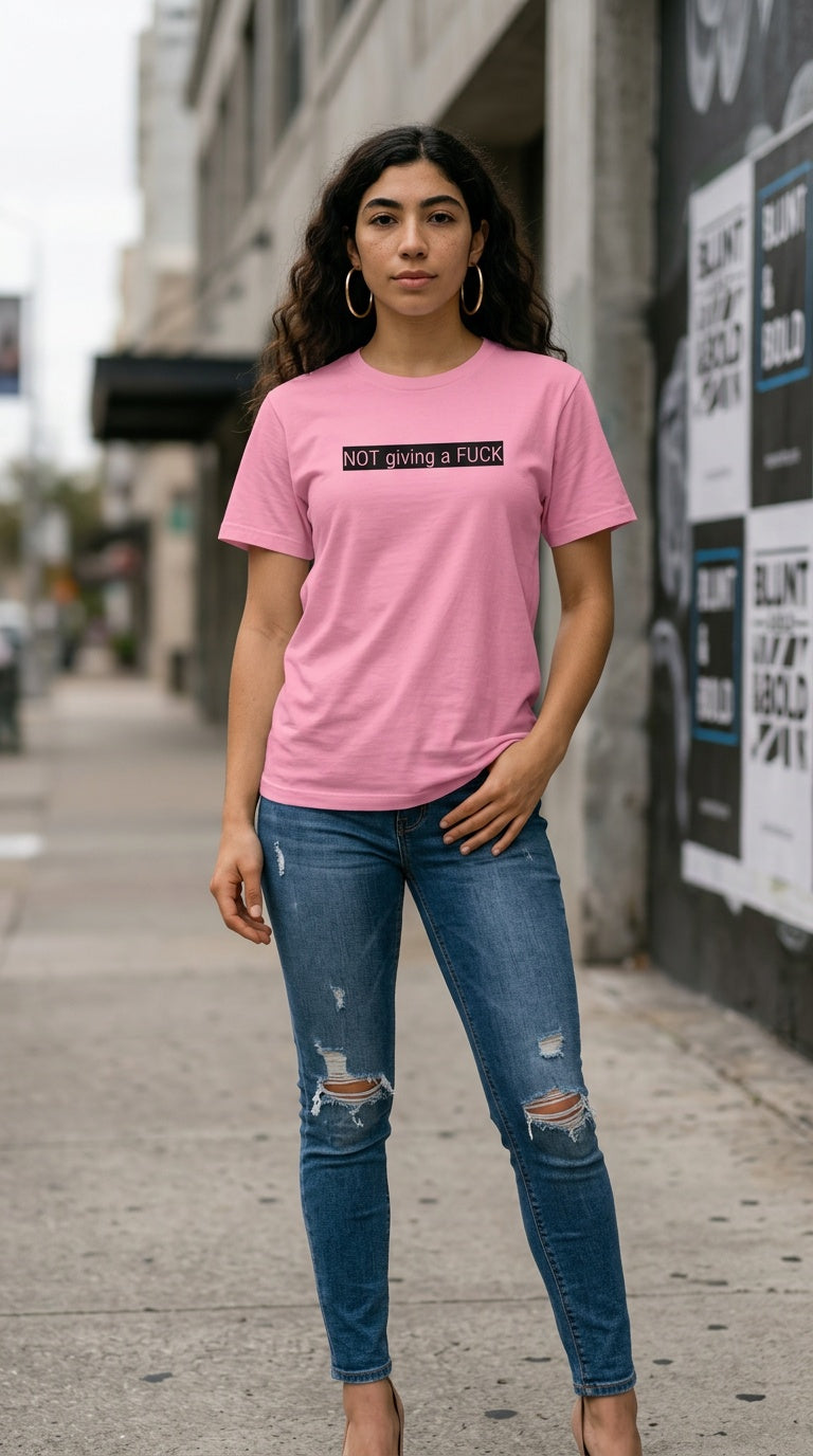 Women’s organic 'NGAF' ribbed neck Tee