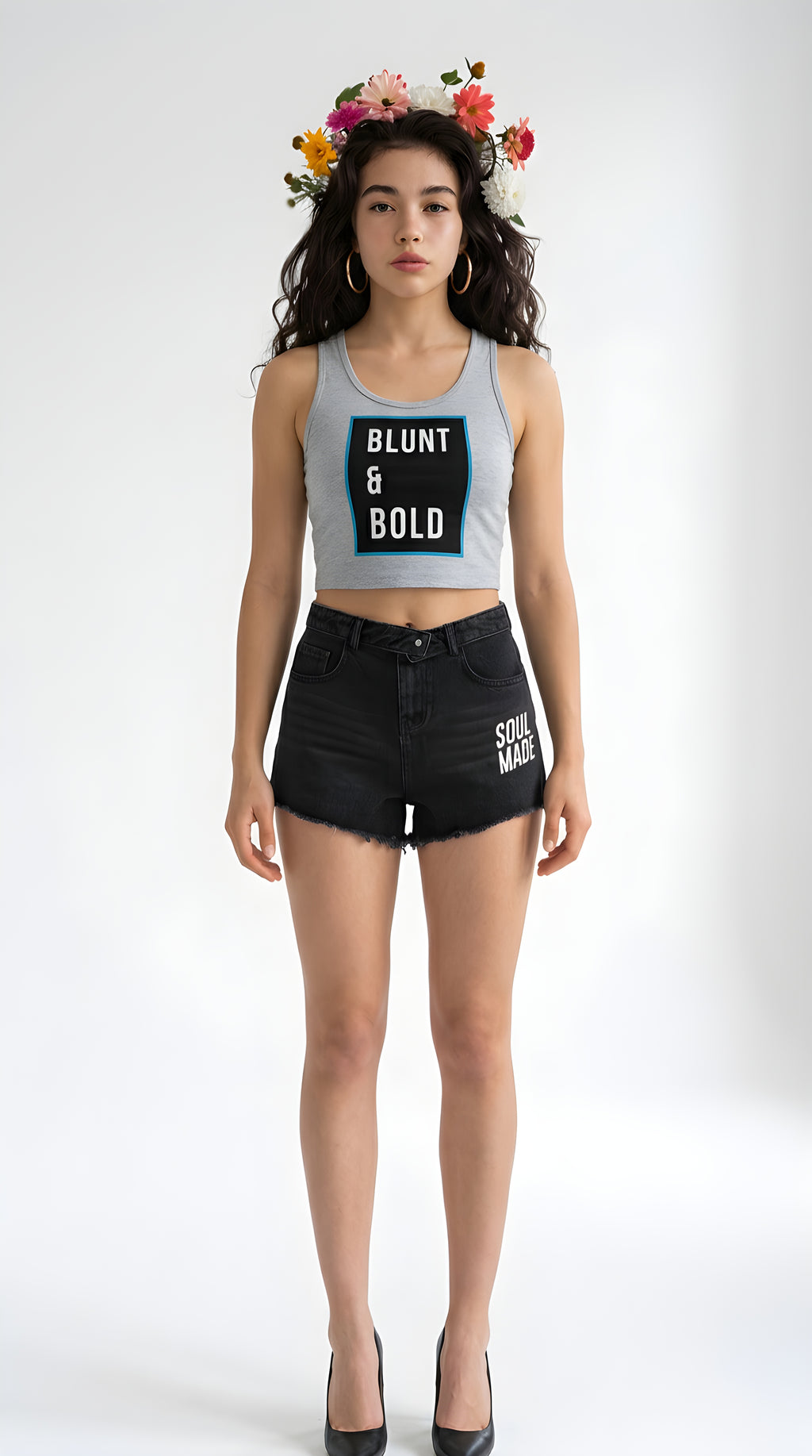 Womens 'SOUL MADE' Vintage Wash High Rise Denim Shorts